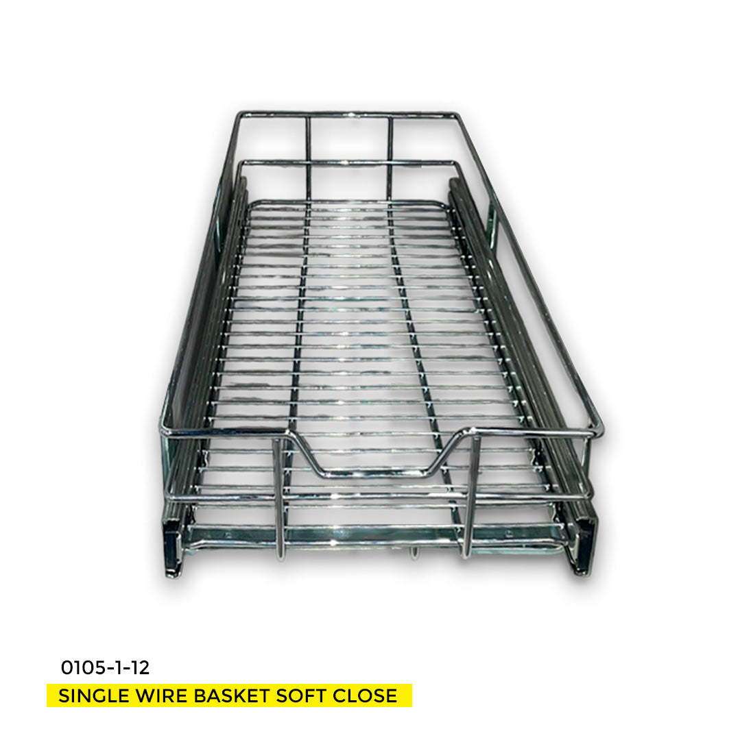 12'' SINGLE WIRE BASKET SOFT CLOSE (H: 6" - W: 12" - D: 22")