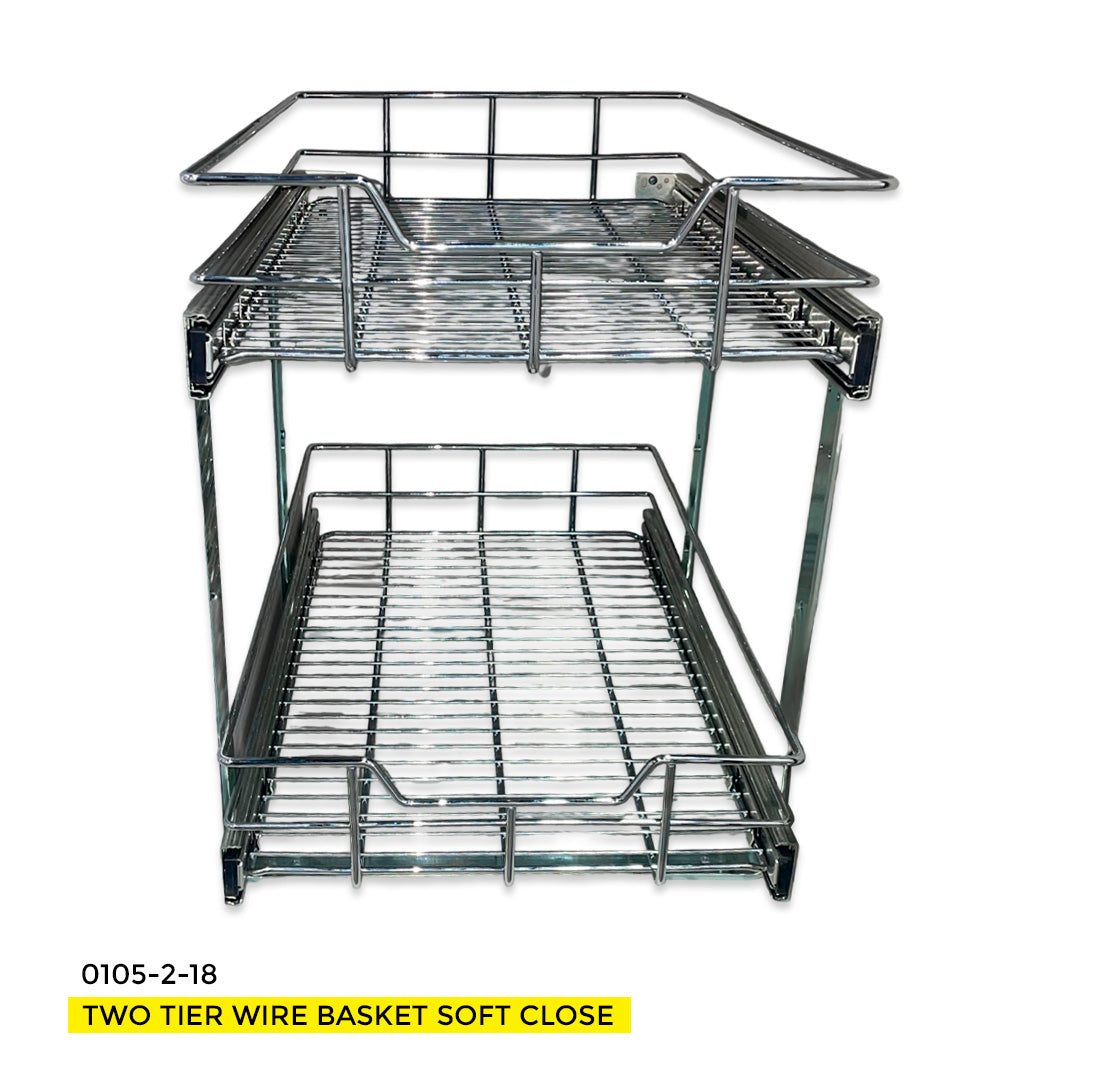 18'' TWO TIER WIRE BASKET SOFT CLOSE (H: 18 1/4" - W: 17 1/2" - D: 22")