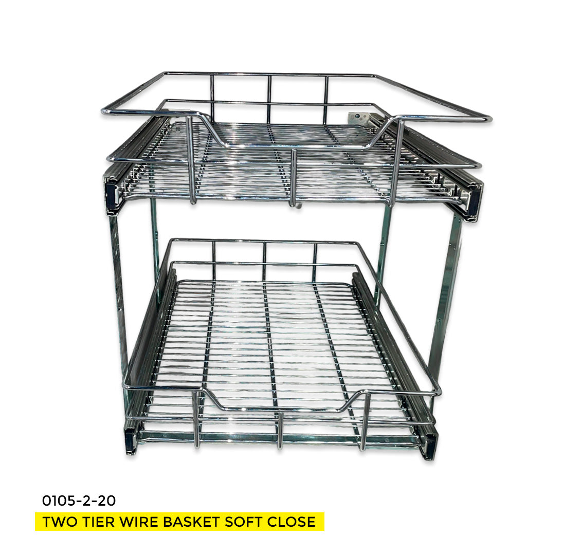 20'' TWO TIER WIRE BASKET SOFT CLOSE (H: 18 1/4" - W: 20 1/8" - D: 22")