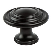 Traditional Advantage Four Matte Black Ringed Knob