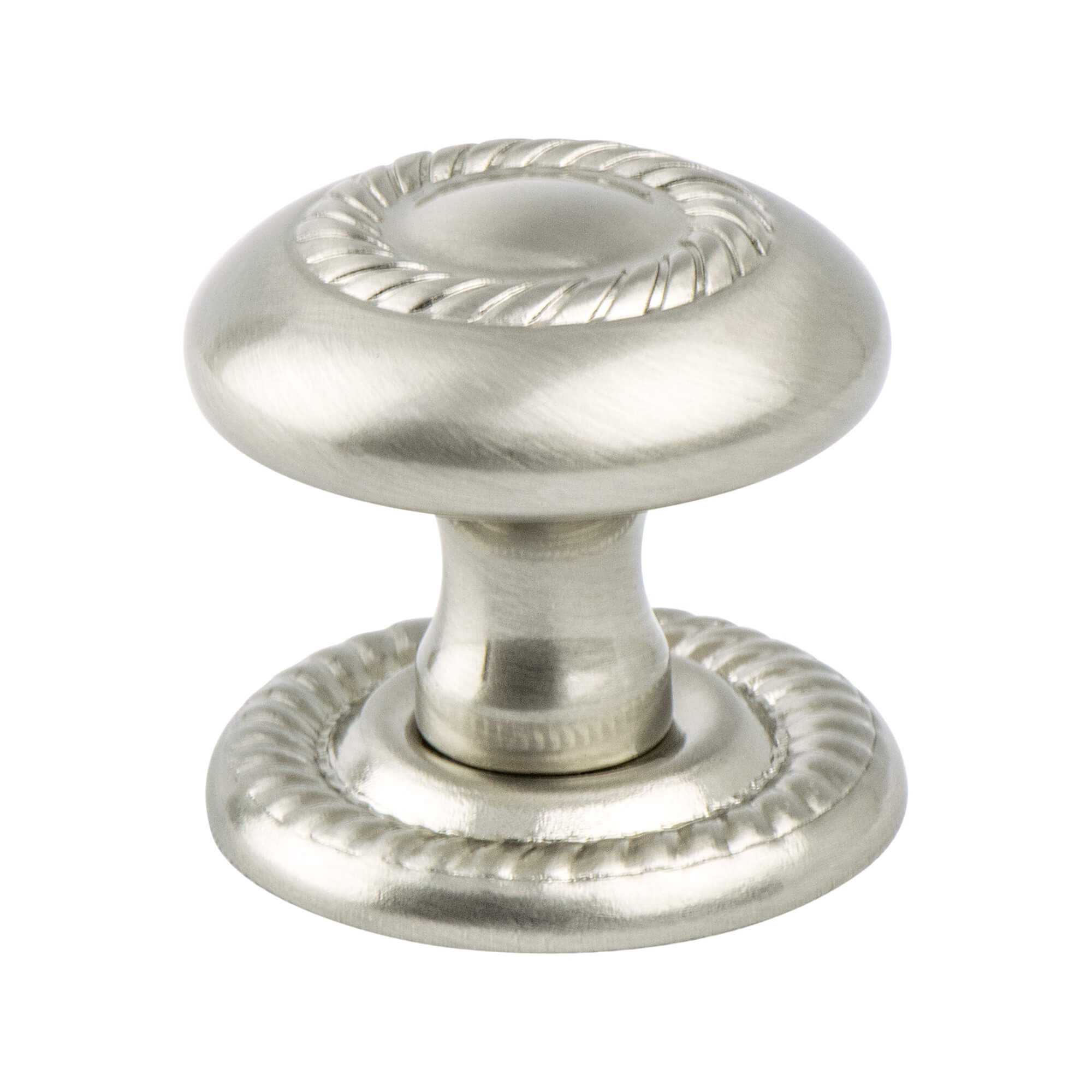 Advantage Plus Four Brushed Nickel Roped Knob