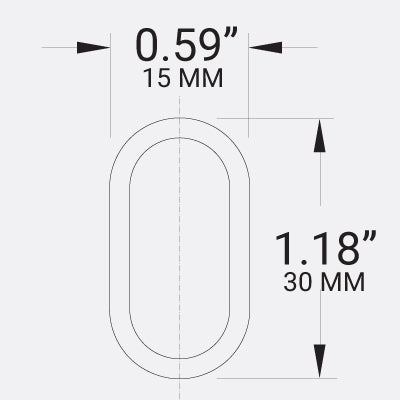 Oval Closet Tube 30 x 15 x 0.8 mm Chrome 10 x Bag
