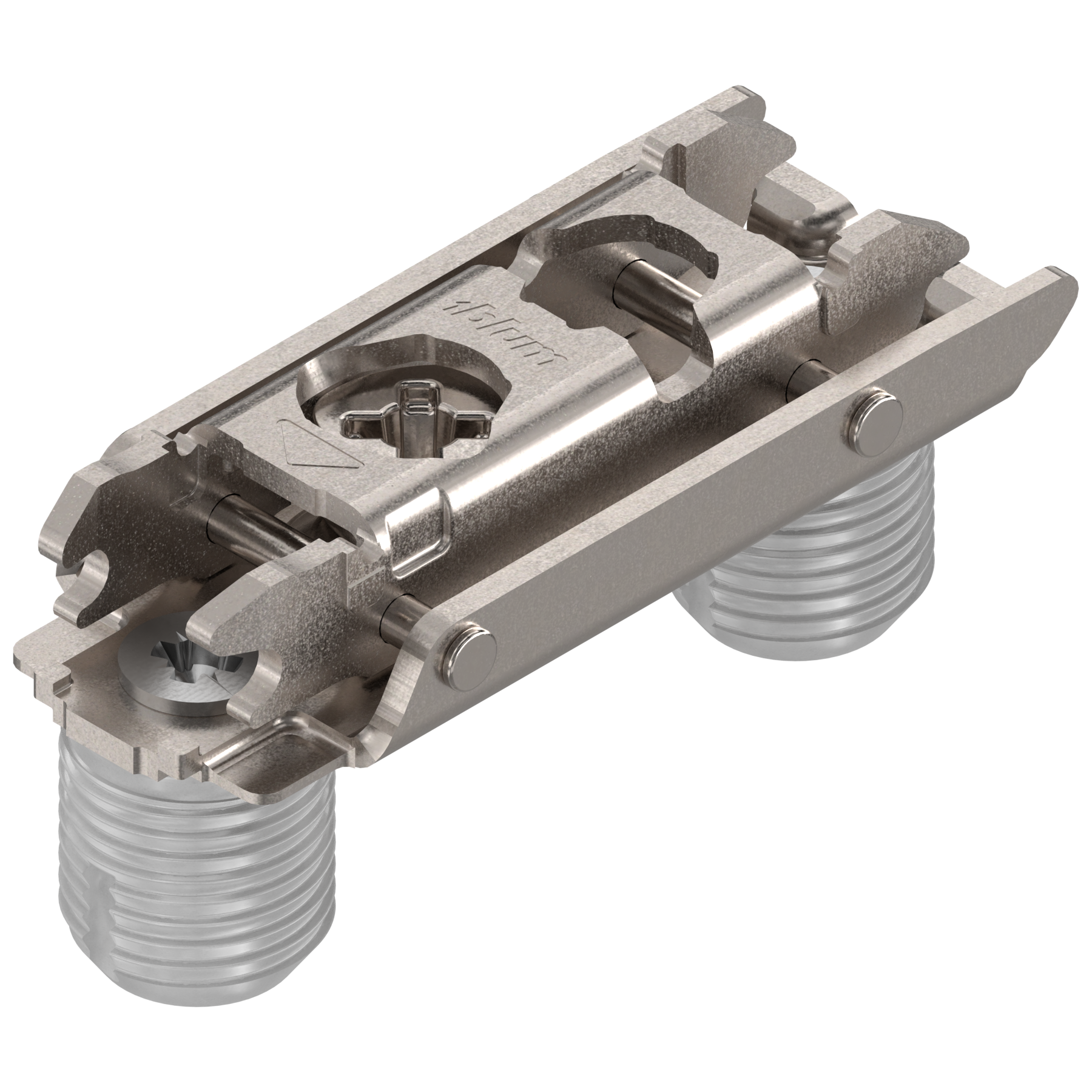 CLIP mounting plates Straight in-line dowel Expando plates 20mm setback 0mm Nickel