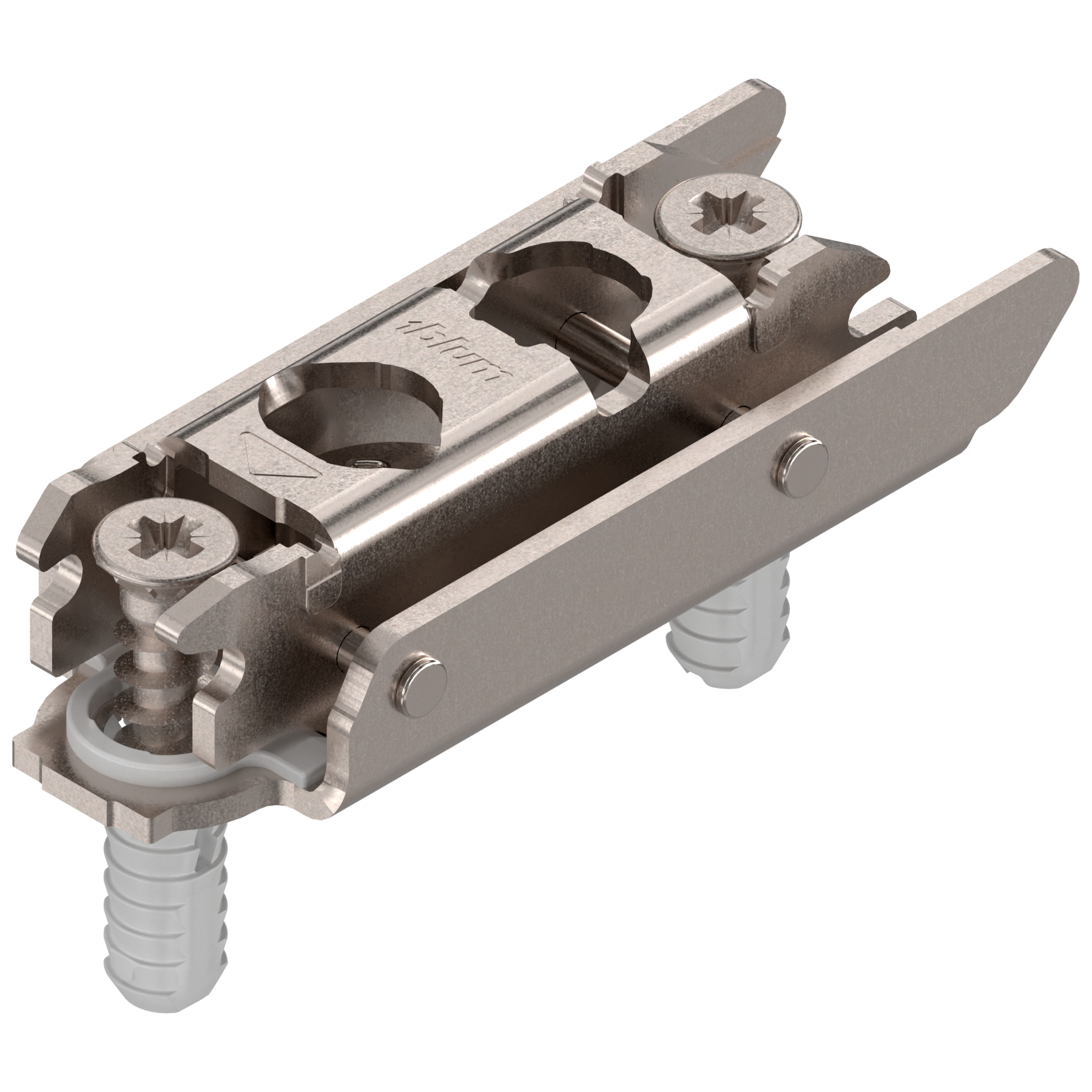 CLIP mounting plates Straight in-line dowel Expando plates 20mm setback 3mm Nickel
