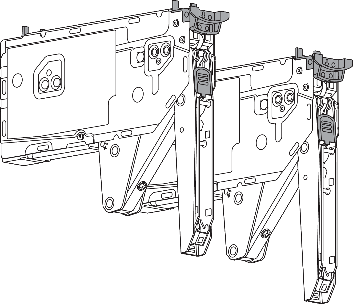TIP-ON for AVENTOS HK Lift mechanism Zinc-Plated Power Factor Range 100-174