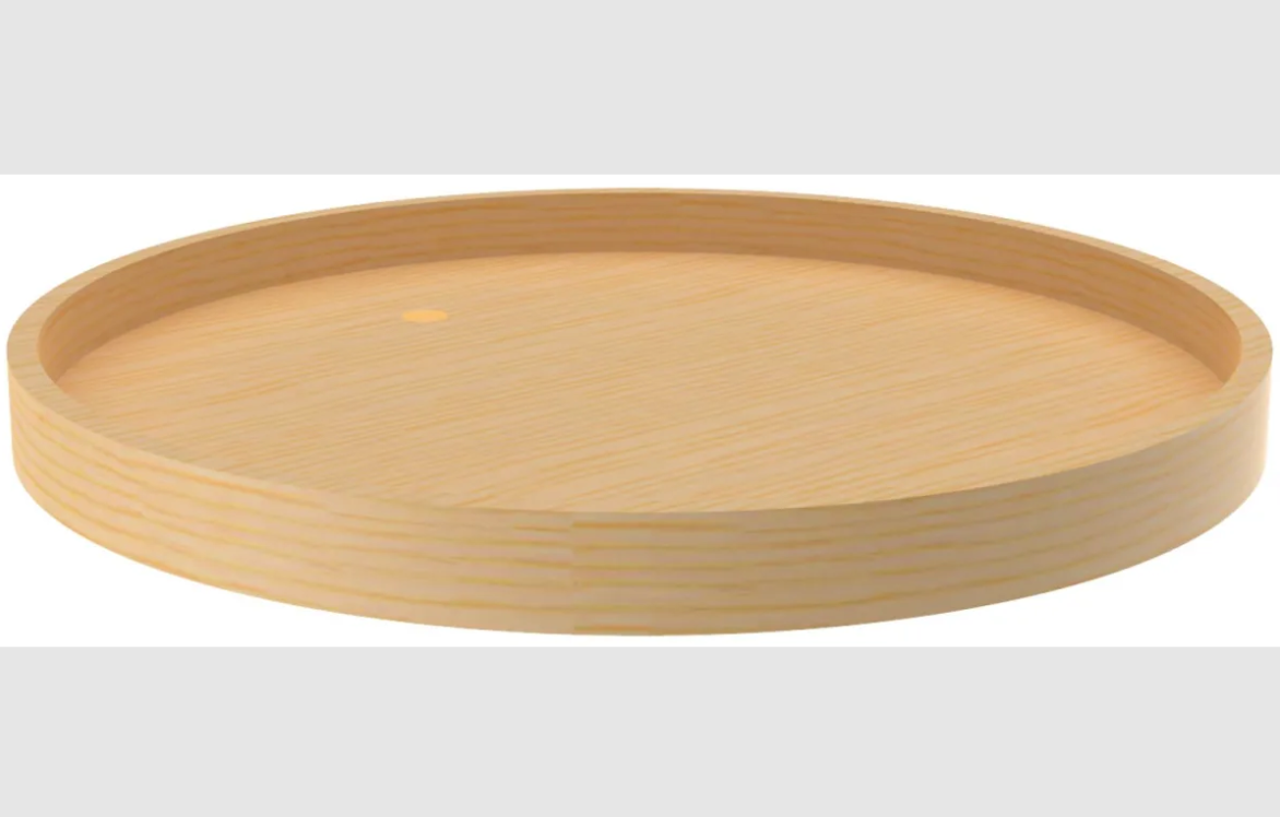 24" Banded Wood full circle tray, no hol