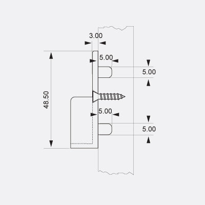 Oval Tube Support 5mm with Dowels 250 x Bag Chrome