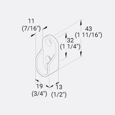 Oval Tube Support No Dowels Chrome 250 x Bag