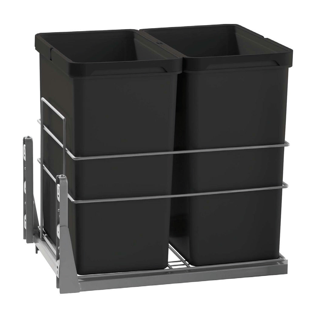 Double Waste Bin 2X28L Soft Close Black