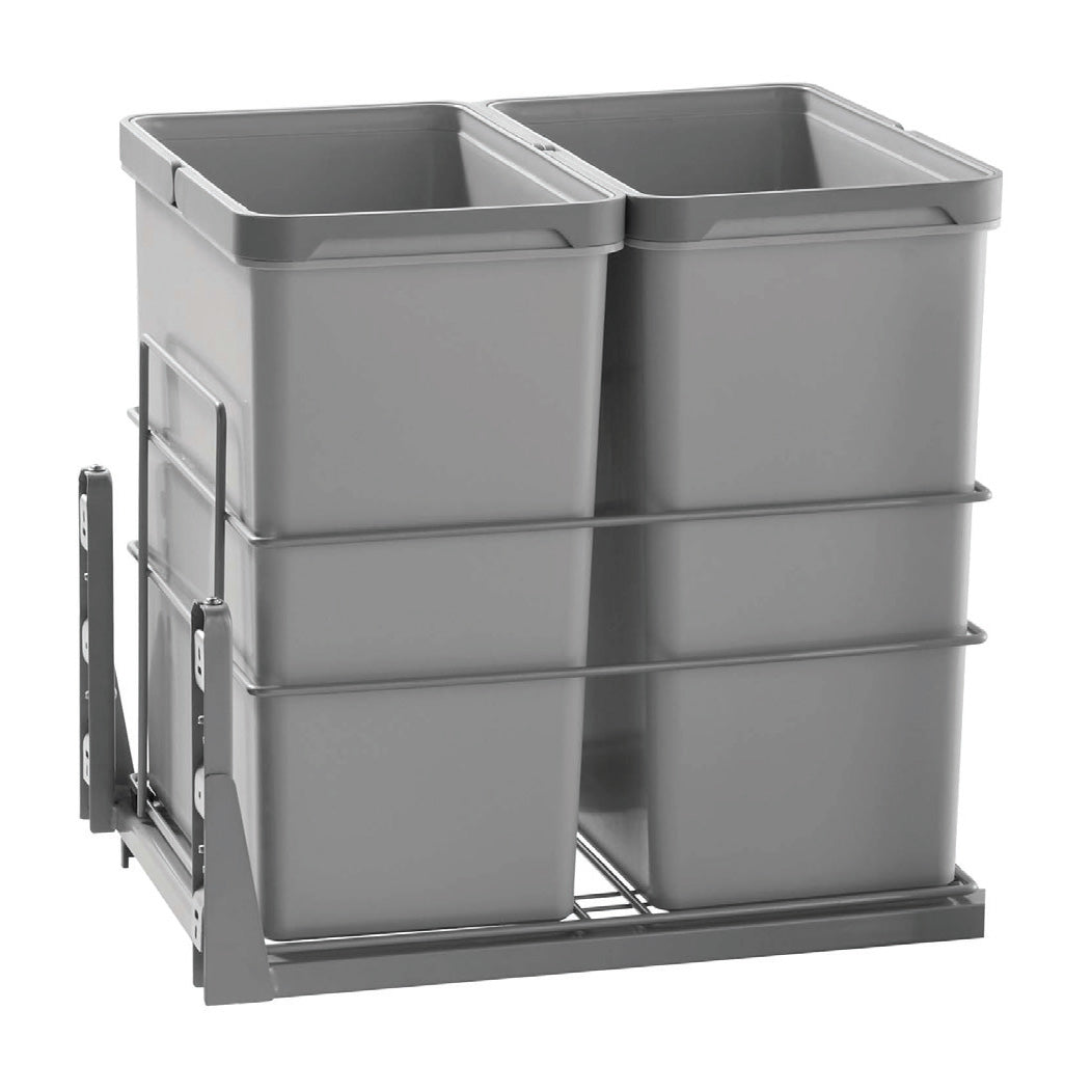 Double Waste Bin 2X28L Soft Close Gray