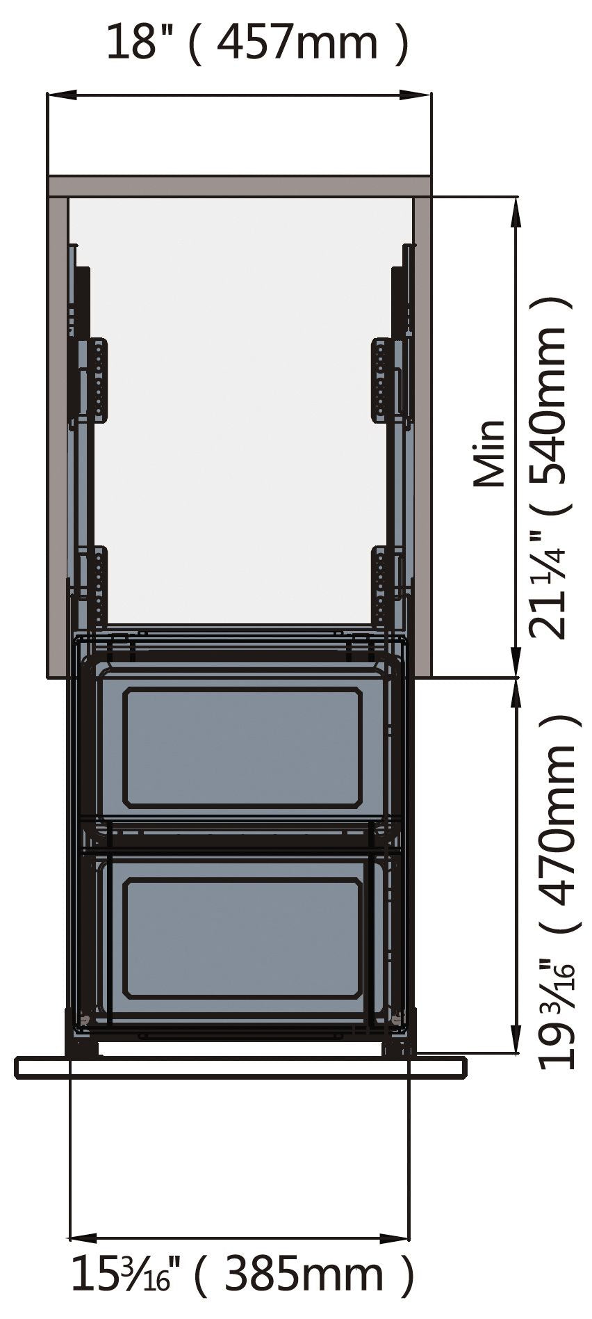 Double Waste Bin 2X28L Soft Close White