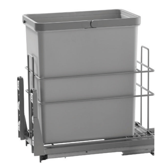 Single Waste Bin 1X28L Soft Close Gray (9 1/4 X 18 1/8 X 19 7/10)