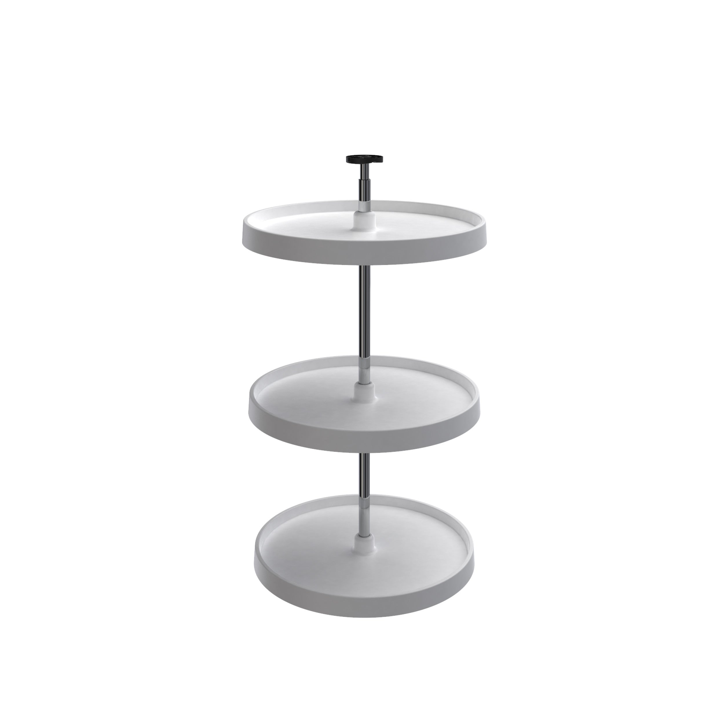 20 in White Polymer Full CirLazy Susans 3-Shelf White  20 in (508 mm) W x 20 in (508 mm) D x 31 in (787 mm) H