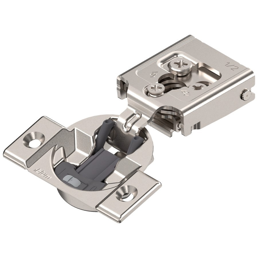 COMPACT CLIP hinge 1/2", 105°, with spring, hinge cup: screwon+ Nickel-plated