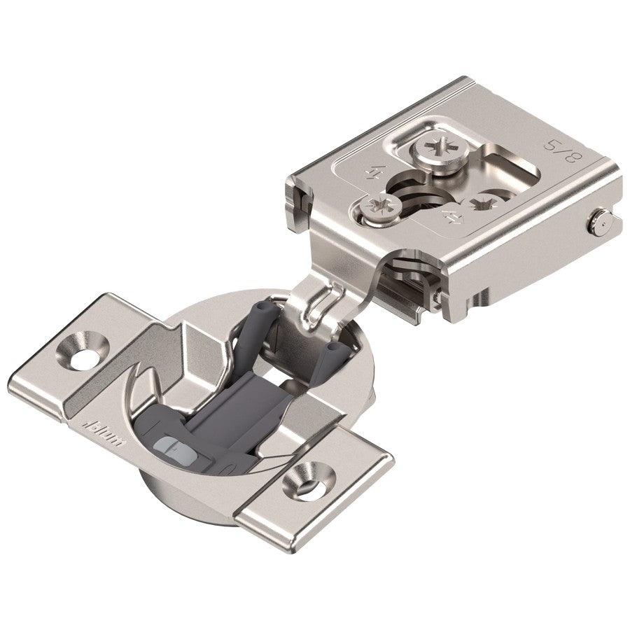 COMPACT CLIP hinge 5/8", 105°, with spring, hinge cup: screwon+ Nickel-plated
