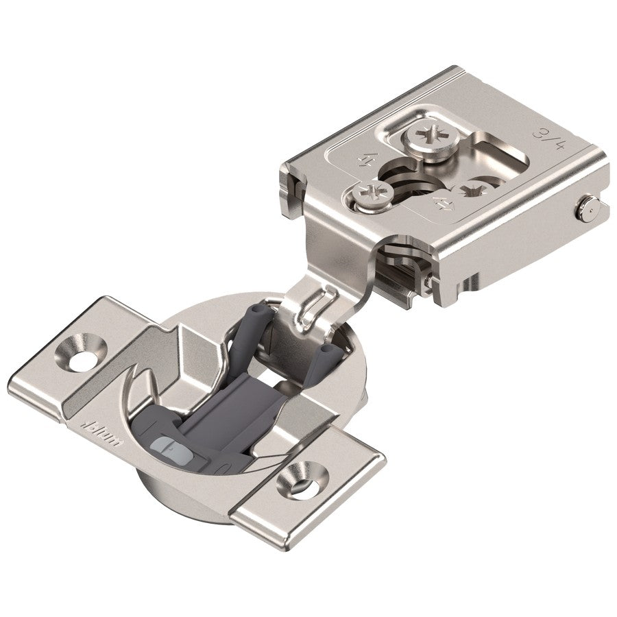 COMPACT CLIP hinge 3/4", 105°, with spring, hinge cup: screwon+ Nickel-plated