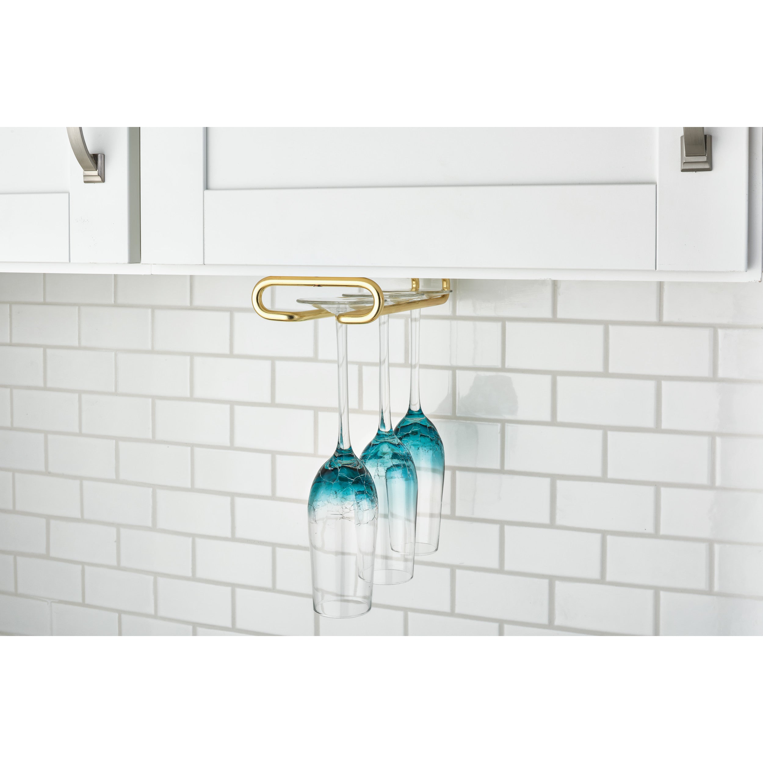 11 in Brass Under Cabinet Stemware Holder Brass  4.25 in (108 mm) W x 11 in (279 mm) D x 1.5 in (38 mm) H