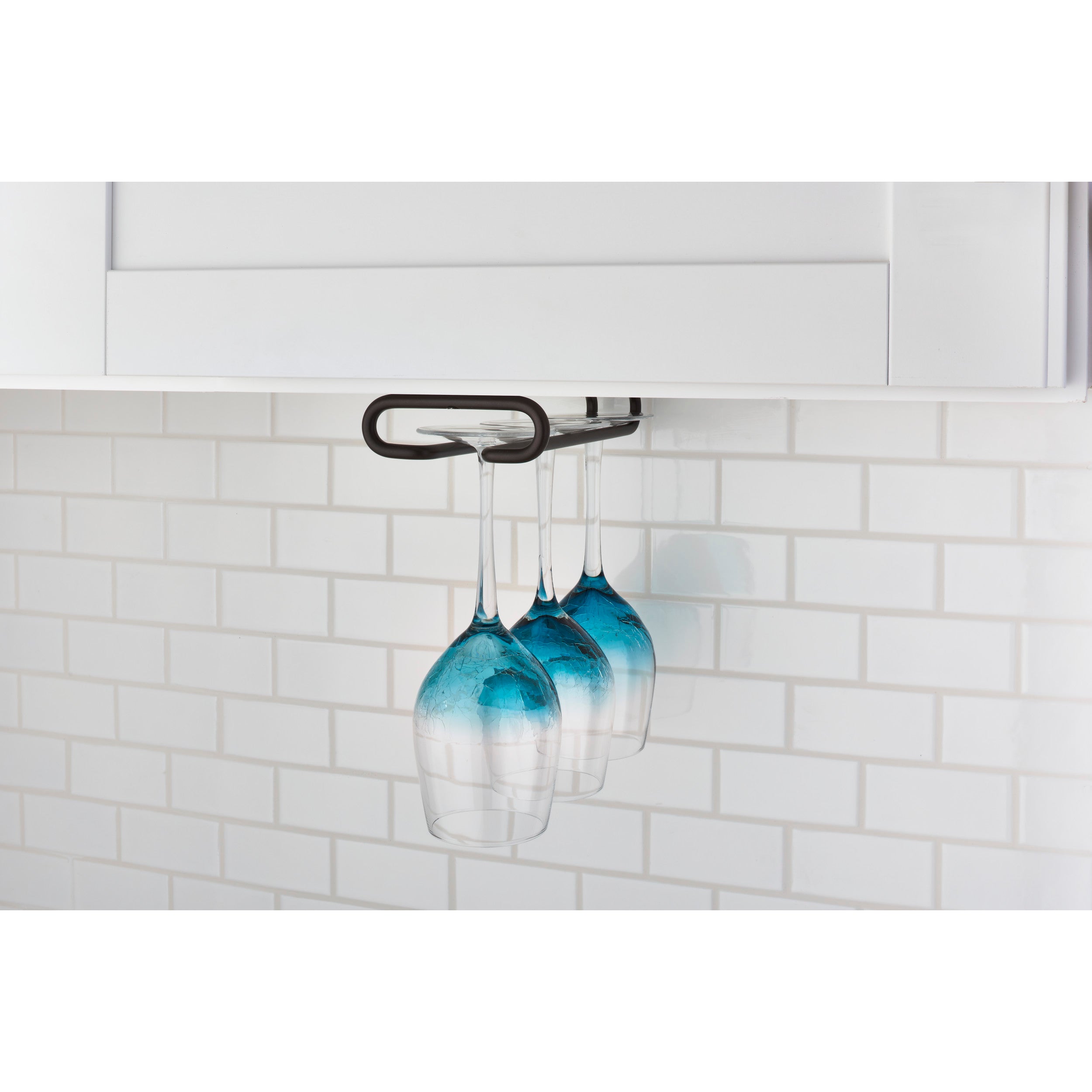 16 in Oil Rubbed Bronze Under Cabinet Stemware Holder Oil Rubbed Bronze  4.25 in (108 mm) W x 16 in (406 mm) D x 1.5 in (38 mm) H