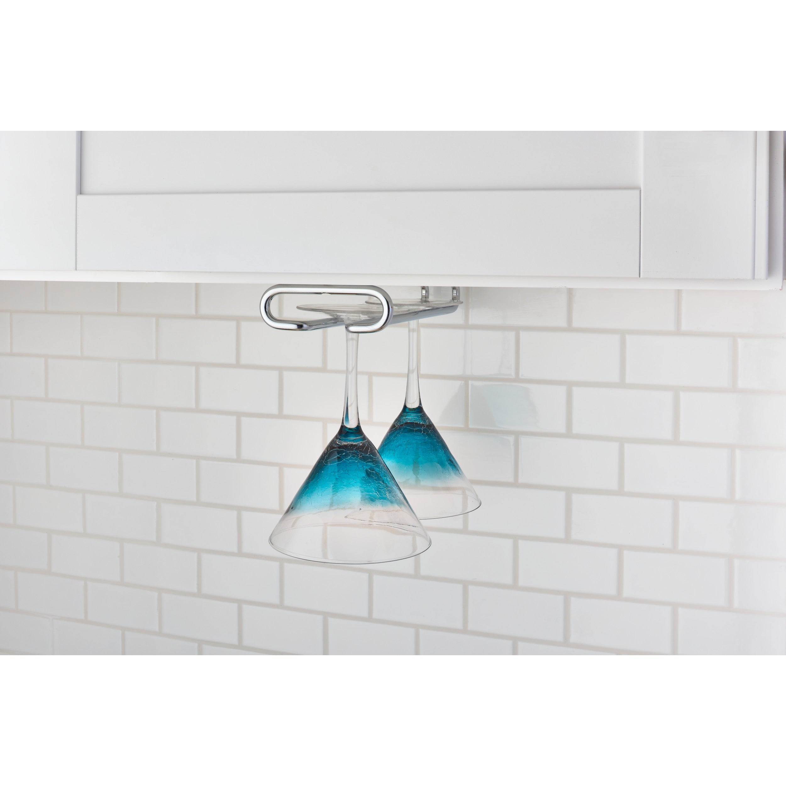 18 in Chrome Under Cabinet Stemware Holder Chrome  4.25 in (108 mm) W x 18 in (457 mm) D x 1.5 in (38 mm) H