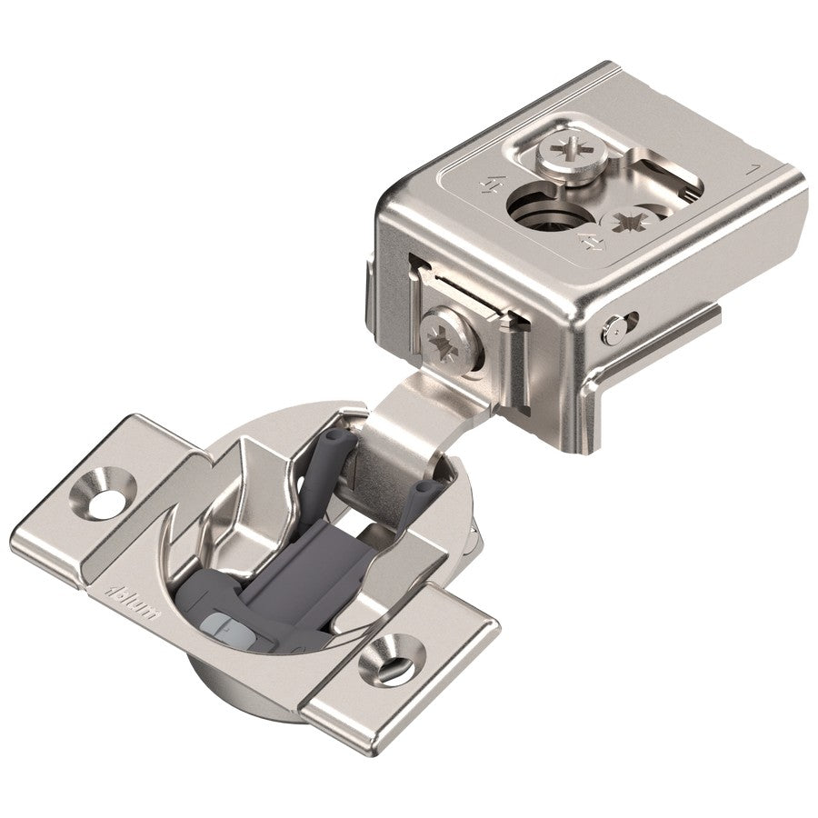 COMPACT CLIP hinge 1", 110°, with spring, mounting plate: for screwing on, hinge cup: screw-on+Nickel-plated