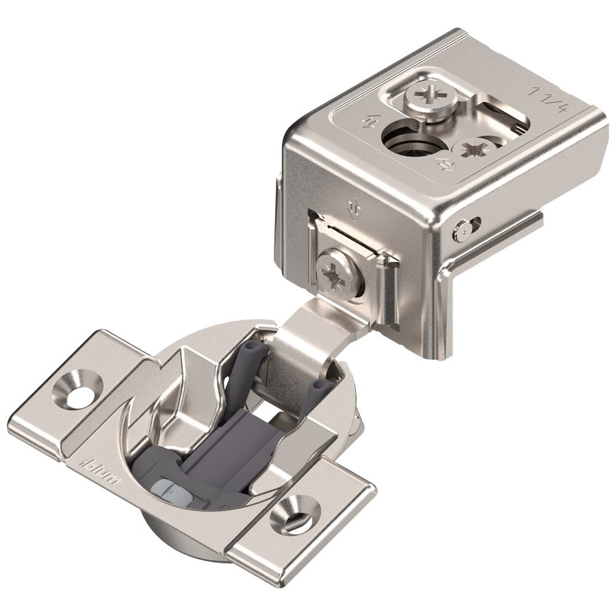 COMPACT CLIP hinge 1-1/4", 110°, with spring, hinge cup: screw-on+Nickel-plated