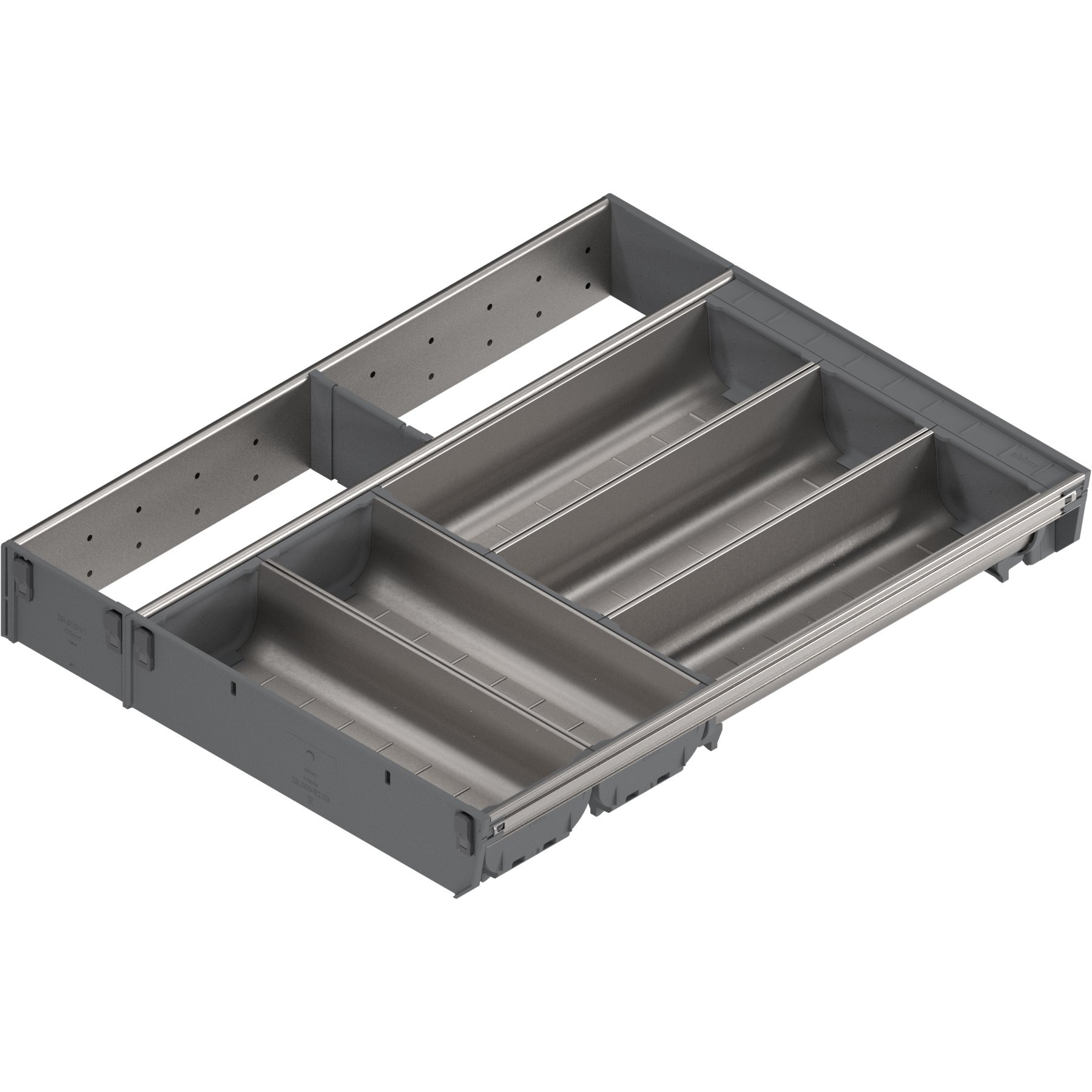 ORGA-LINE for TANDEMBOX Cutlery sets 500mm Inox-Brush/Dust Grey