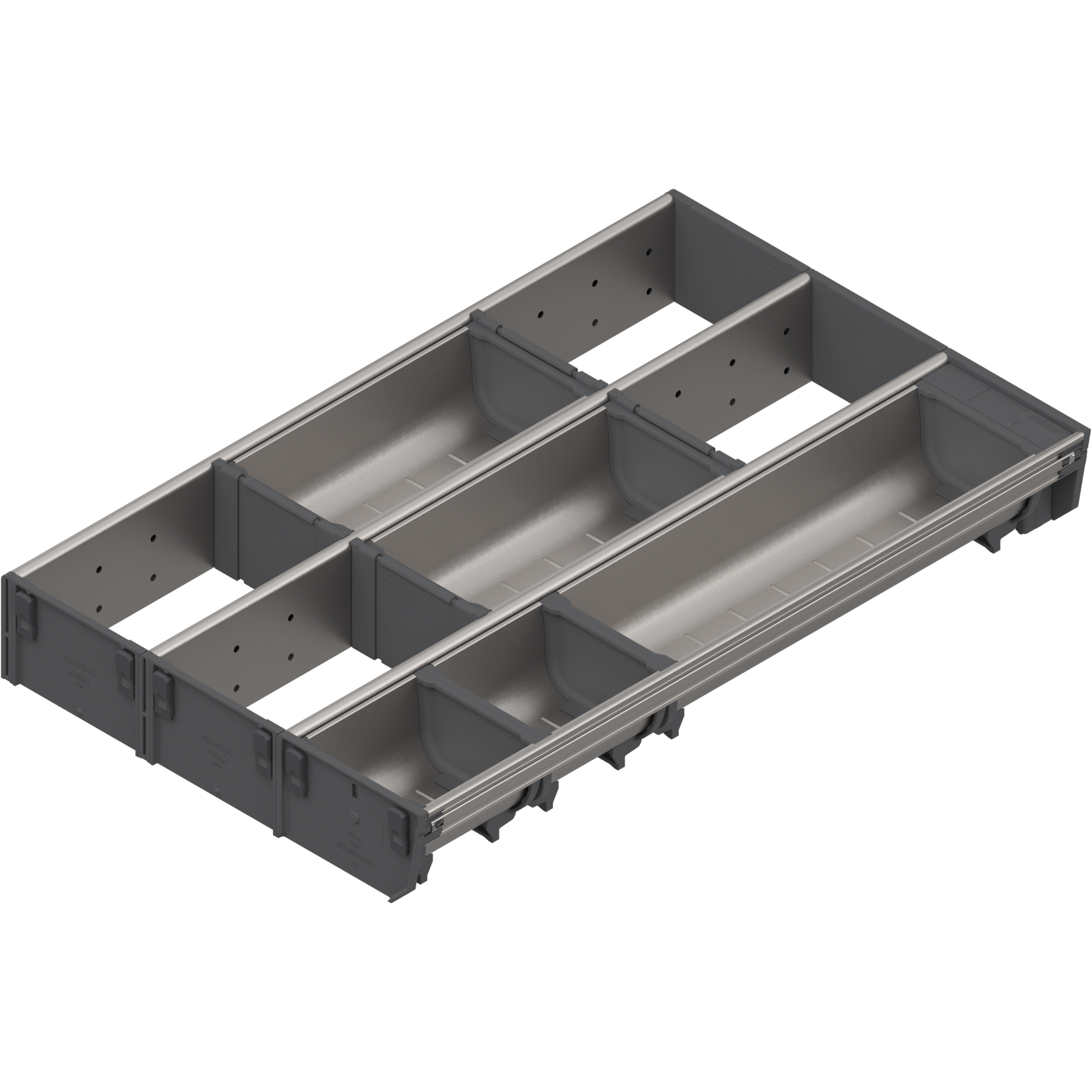ORGA-LINE for TANDEMBOX Combination sets 500mm Inox-Brush/Dust Grey