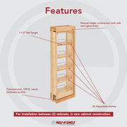 6 in. W x 36 in. H Pull-Out Between Cabinet Wall Filler Natural  6 in (152 mm) W x 11.13 in (283 mm) D x 36 in (914 mm) H