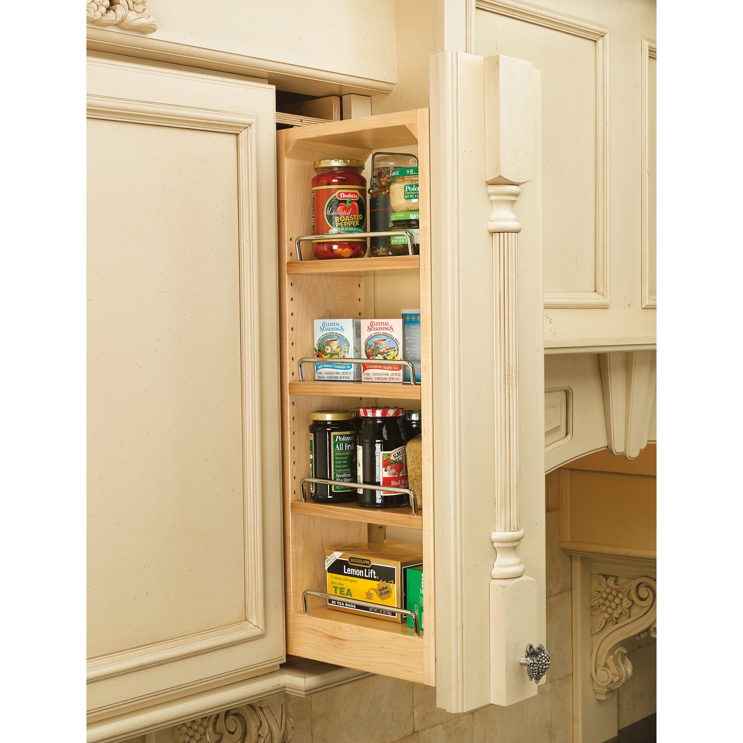 6 in. W x 36 in. H Pull-Out Between Cabinet Wall Filler Natural  6 in (152 mm) W x 11.13 in (283 mm) D x 36 in (914 mm) H