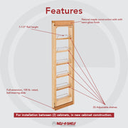 3 in. W x 42 in. H Pull-Out Between Cabinet Wall Filler Natural  3 in (76 mm) W x 11.13 in (283 mm) D x 42 in (1067 mm) H