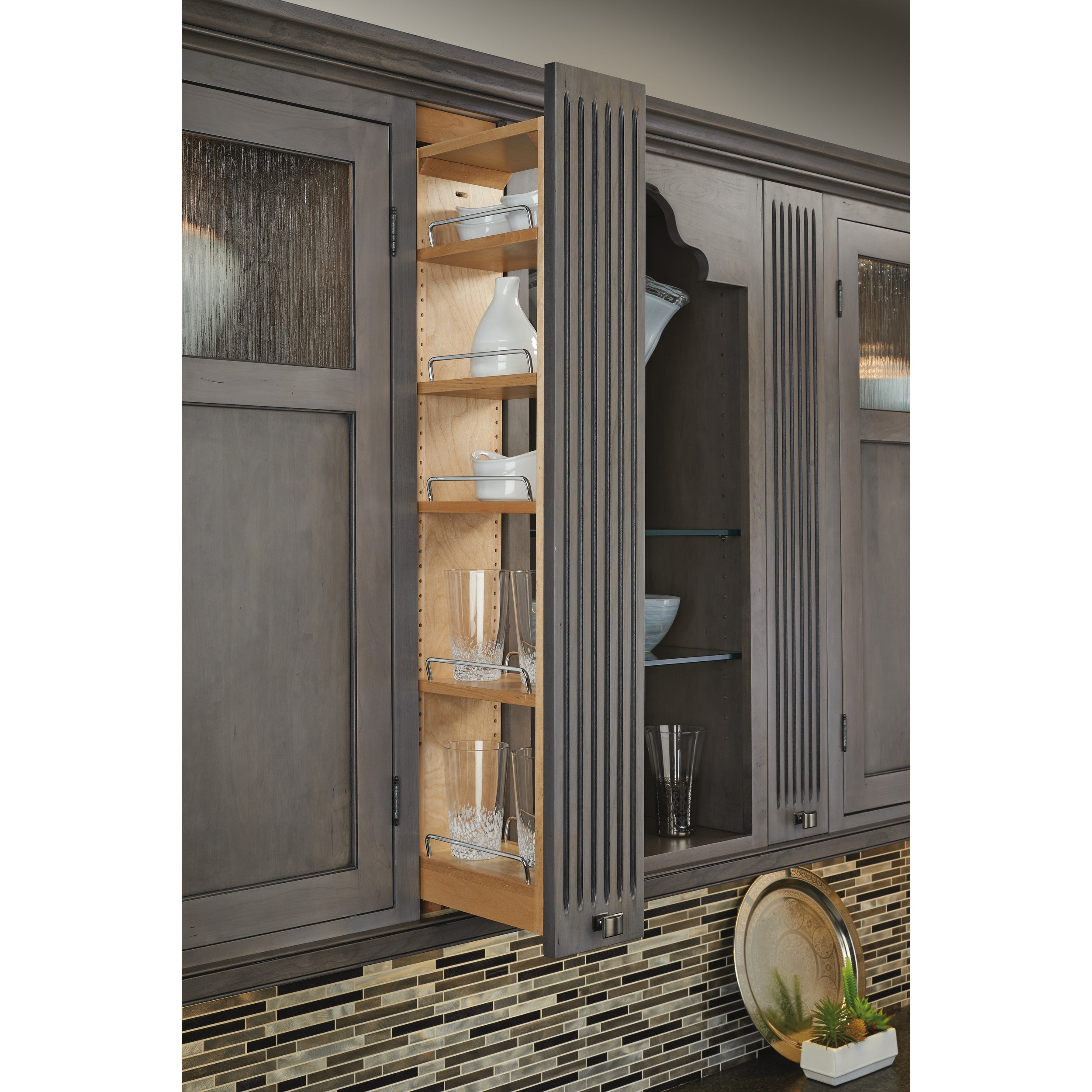 6 in. W x 42 in. H Pull-Out Between Cabinet Wall Filler w/Soft-Close Natural  6 in (152 mm) W x 11.13 in (283 mm) D x 42 in (1067 mm) H