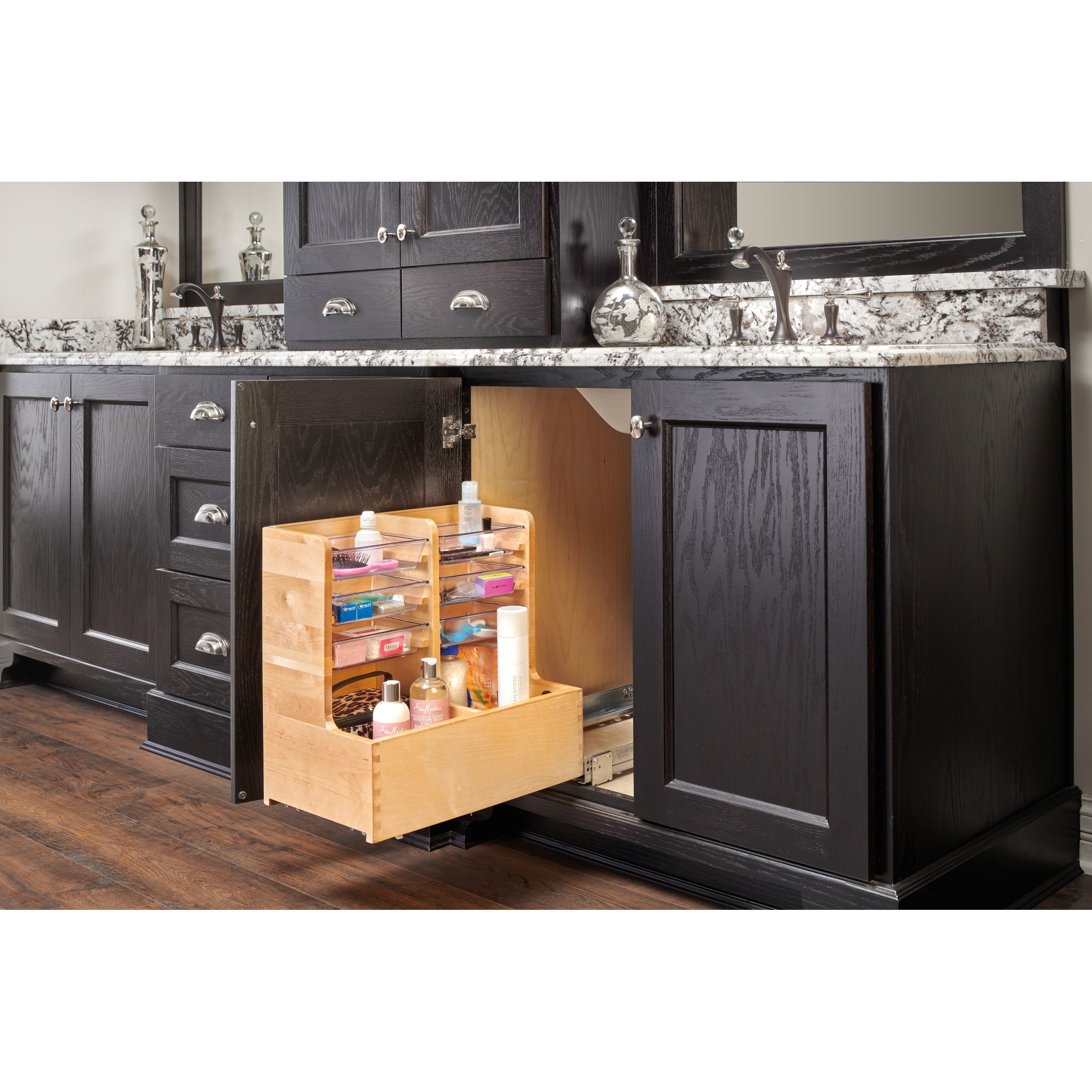 30 in Wood Vanity Sink Base Storage Organizer Natural  11.69 in (297 mm) W x 18.75 in (476 mm) D x 18.87 in (479 mm) H