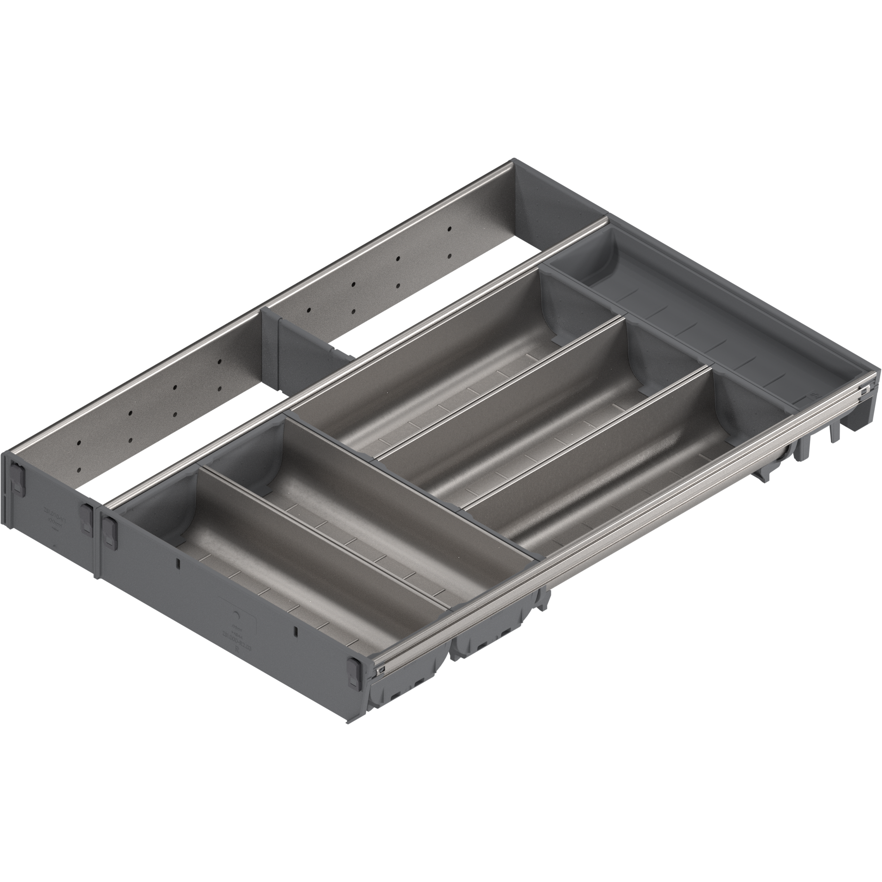 ORGA-LINE for TANDEMBOX Cutlery sets 550mm Inox-Brush/Dust Grey