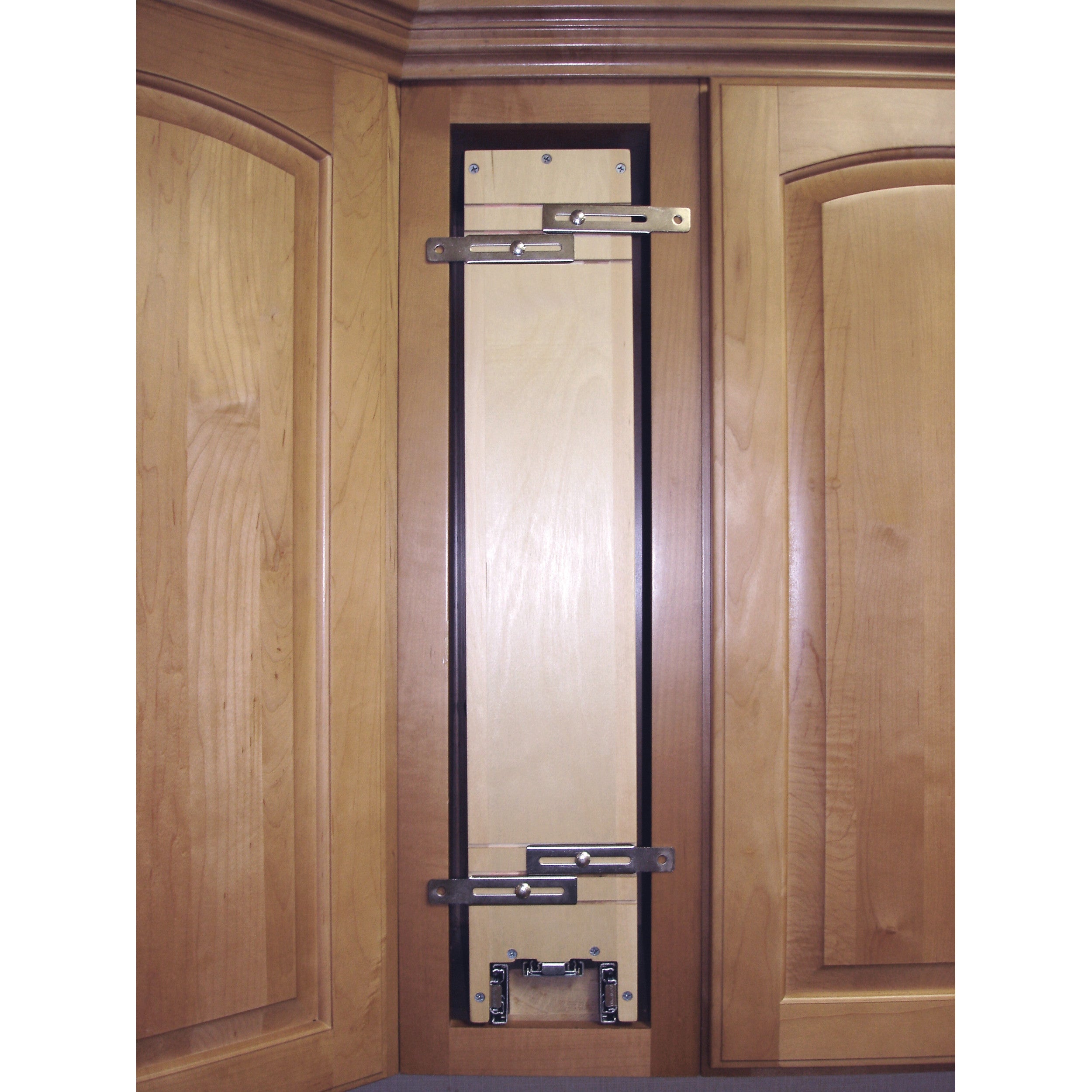 8 in Wood Pull Out Wall Organizer w/Soft Close Natural  8 in (203 mm) W x 10.75 in (273 mm) D x 26.15 in (664 mm) H