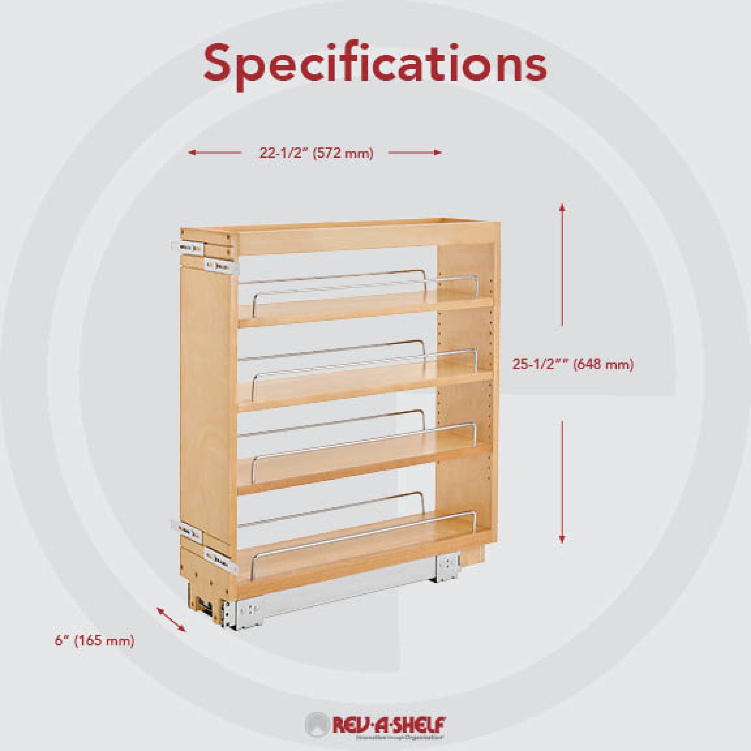 6.5" Base Organizer with Adjustable Shelf