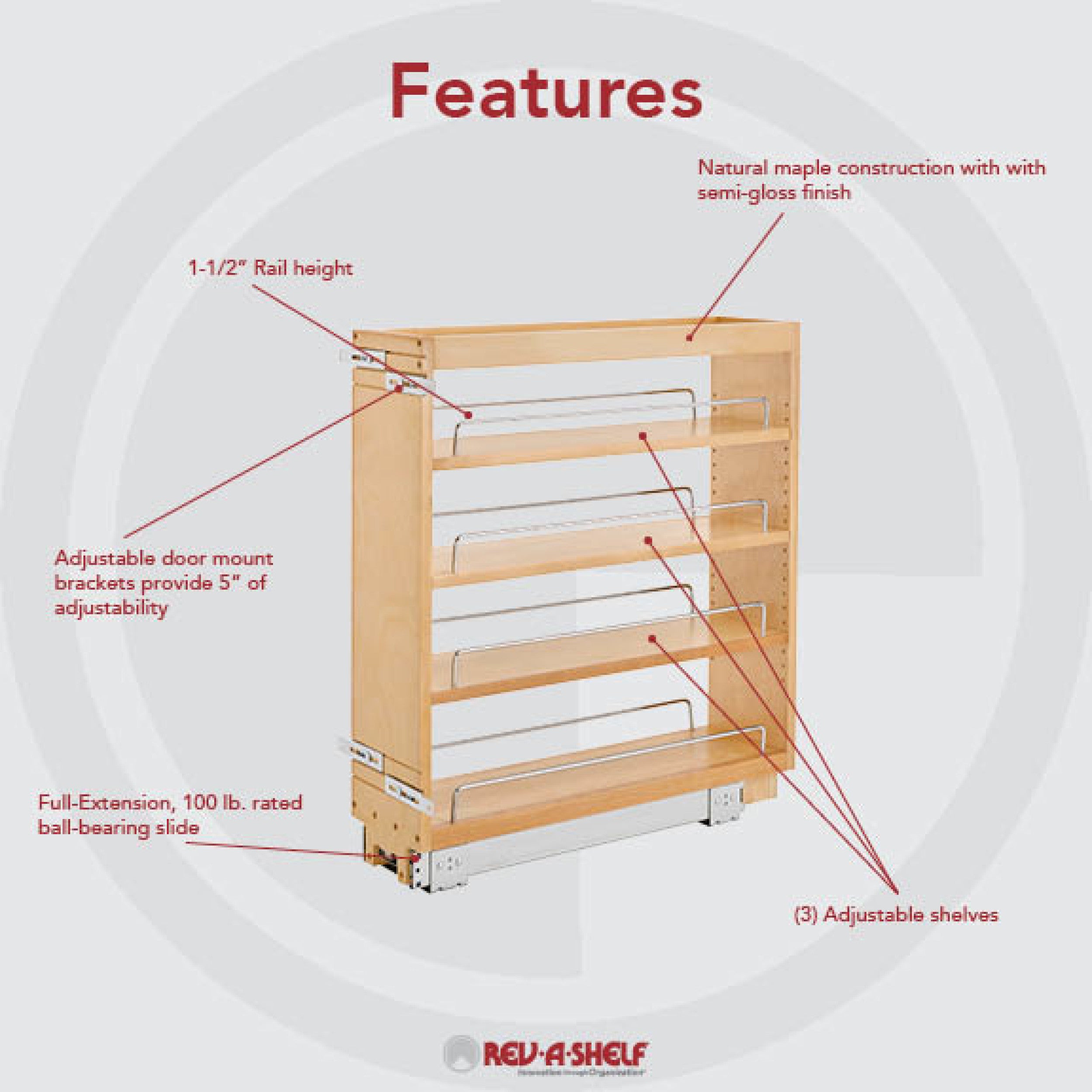 6.5" Base Organizer with Adjustable Shelf