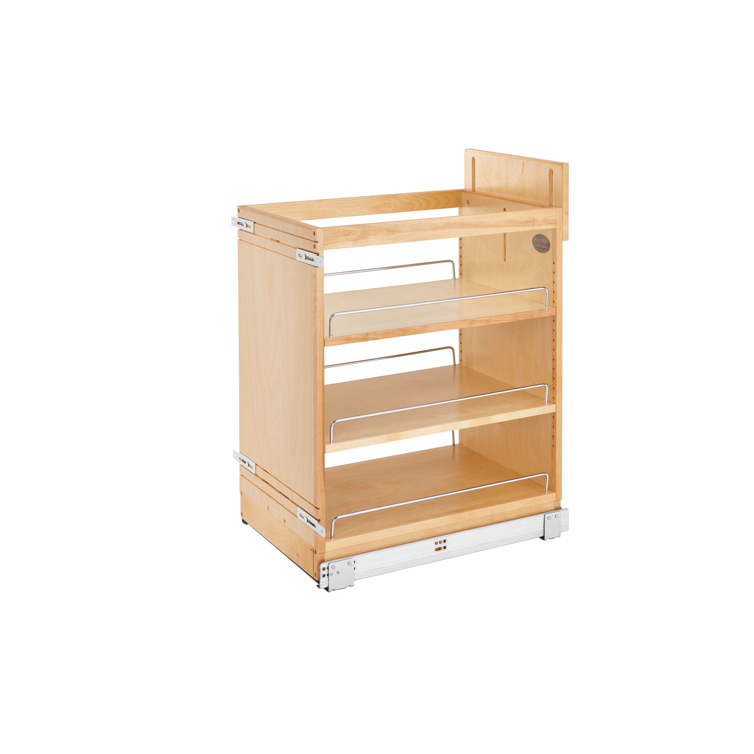 14 in Base Cabinet Organizer Soft-Close Natural  14.75 in (375 mm) W x 21.63 in (549 mm) D x 25.5 in (648 mm) H