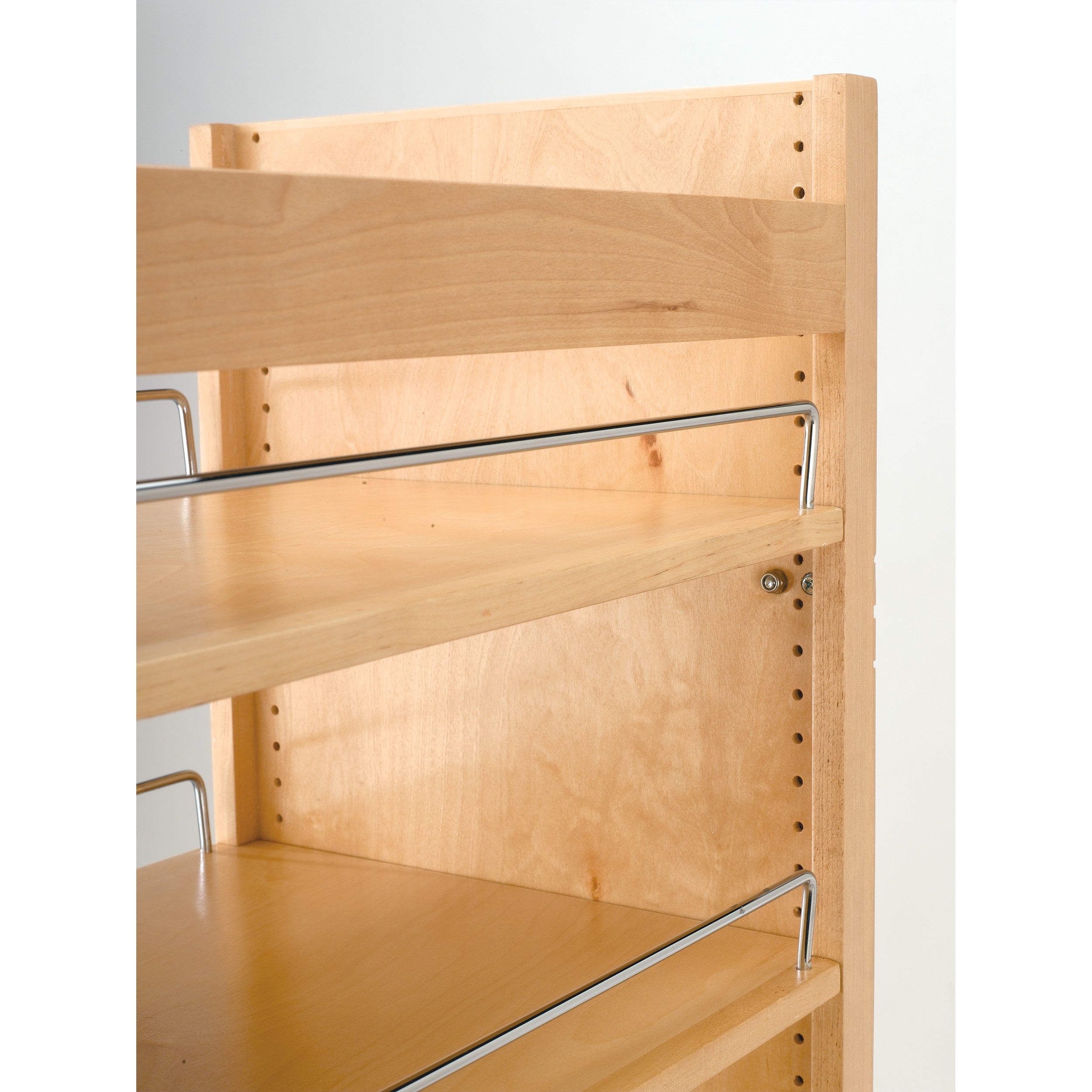 11 in W X 43 in H Wood Pantry Pullout Soft Close Natural  11 in (279 mm) W x 22 in (559 mm) D x 43.25 in (1099 mm) H