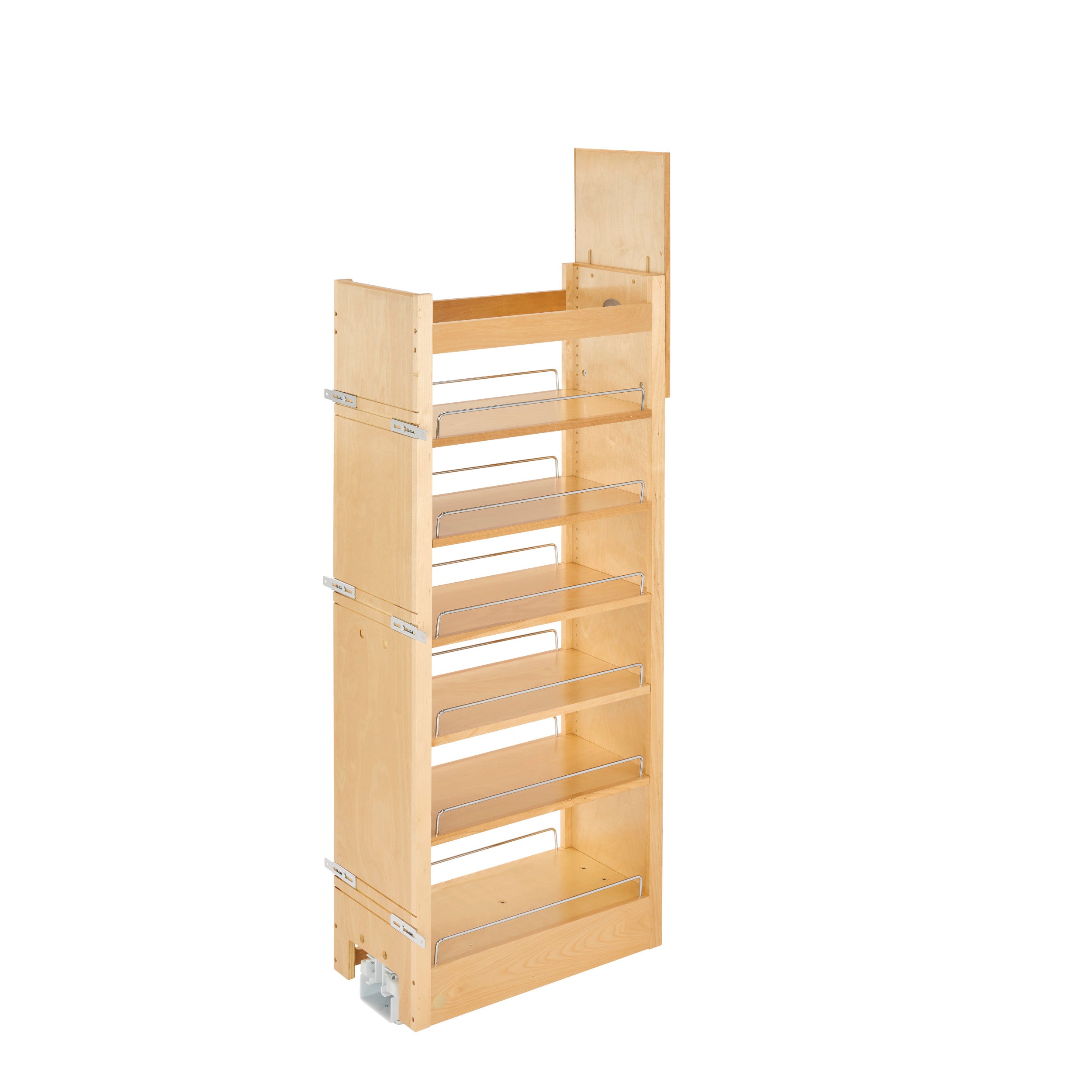 11 in W x 51 in H Wood Pantry Pullout Soft Close Natural  11 in (279 mm) W x 22 in (559 mm) D x 50.75 in (1289 mm) H