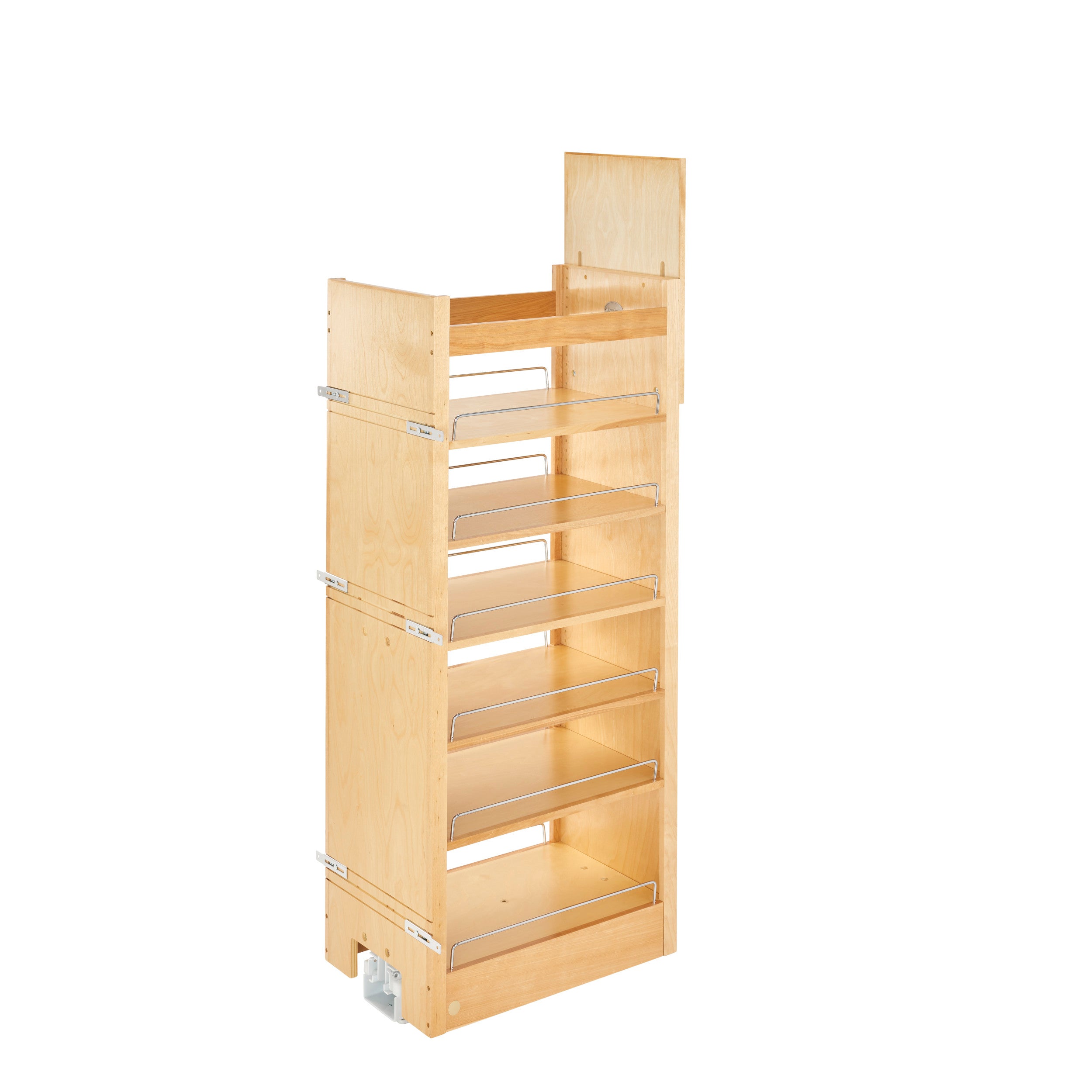 14 in W X 51 in H Wood Pantry Pullout Soft Close Natural  14 in (356 mm) W x 22 in (559 mm) D x 50.75 in (1289 mm) H