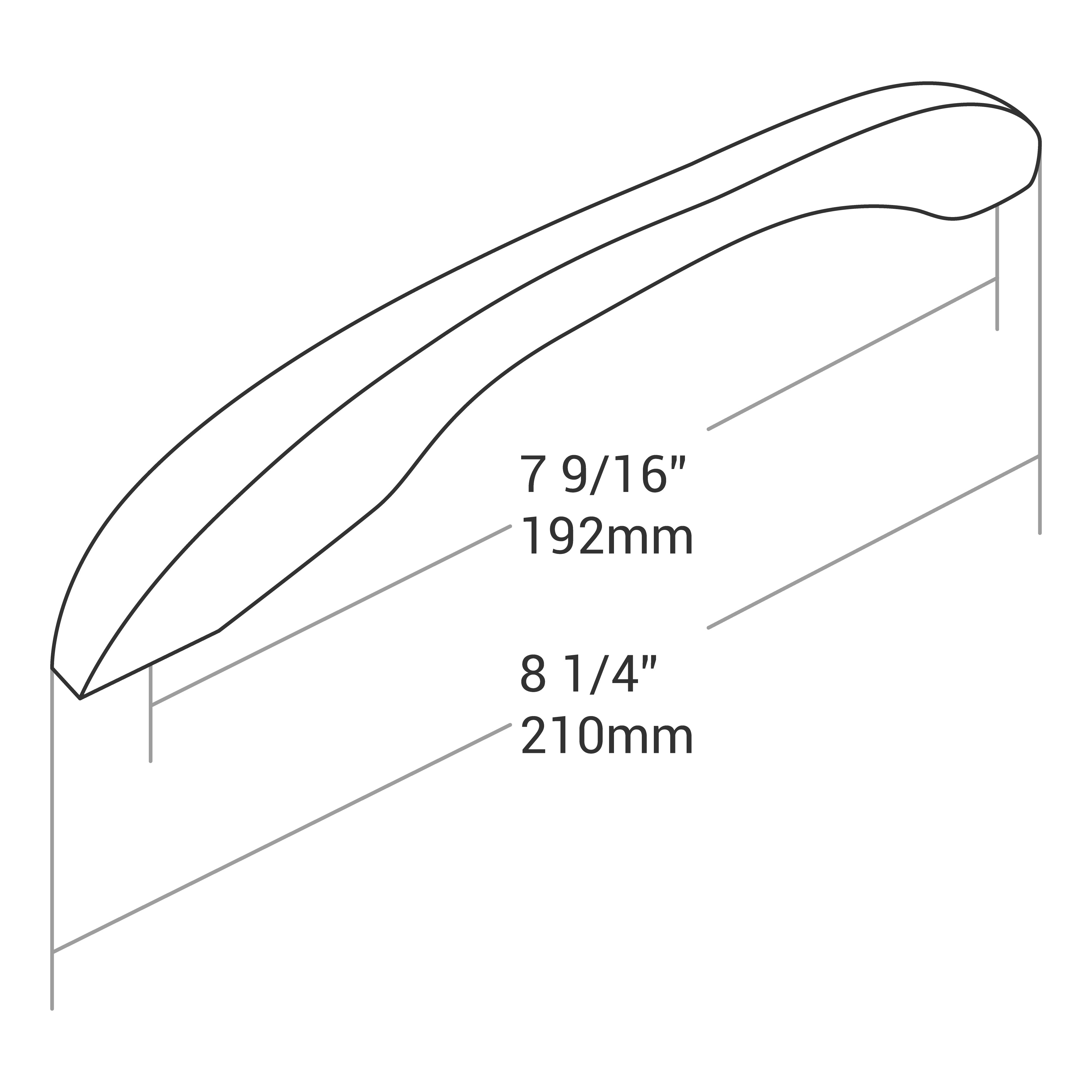 Handle Zinc C/C 192mm, O/A 210mm Chrome