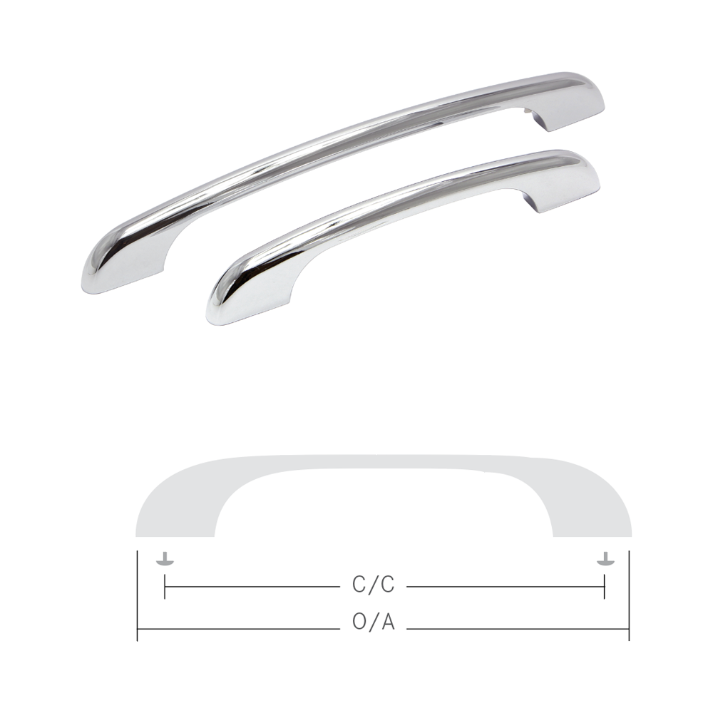 Handle Zinc C/C 128mm, O/A 160mm Brush Ni