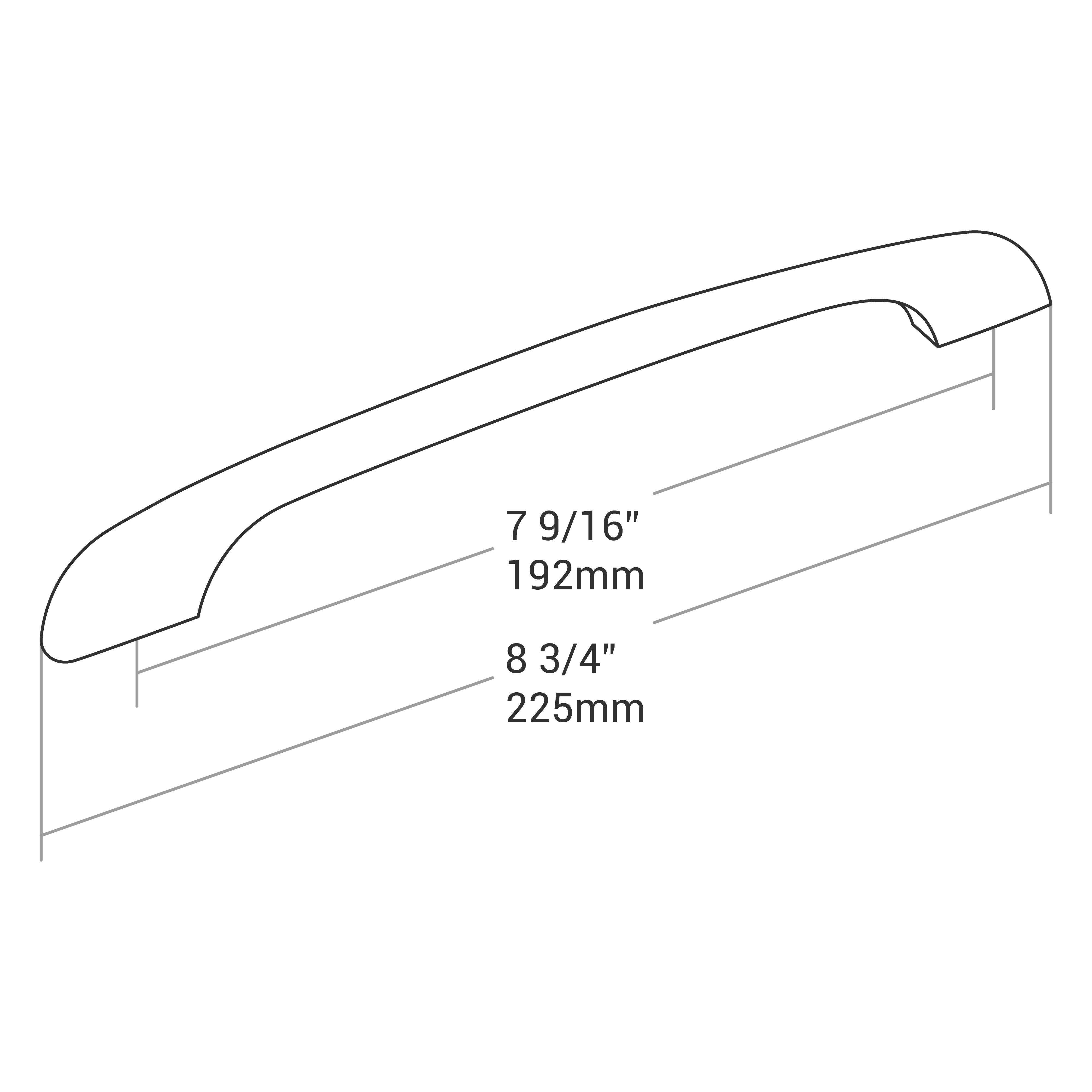Handle Zinc C/C 128mm, O/A 160mm Brush Ni