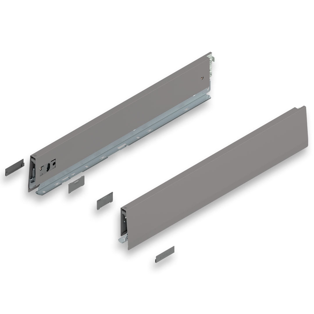 MERIVOBOX INDIUM GRAY drawer side, height M (91 mm) NL=500 mm right+left
