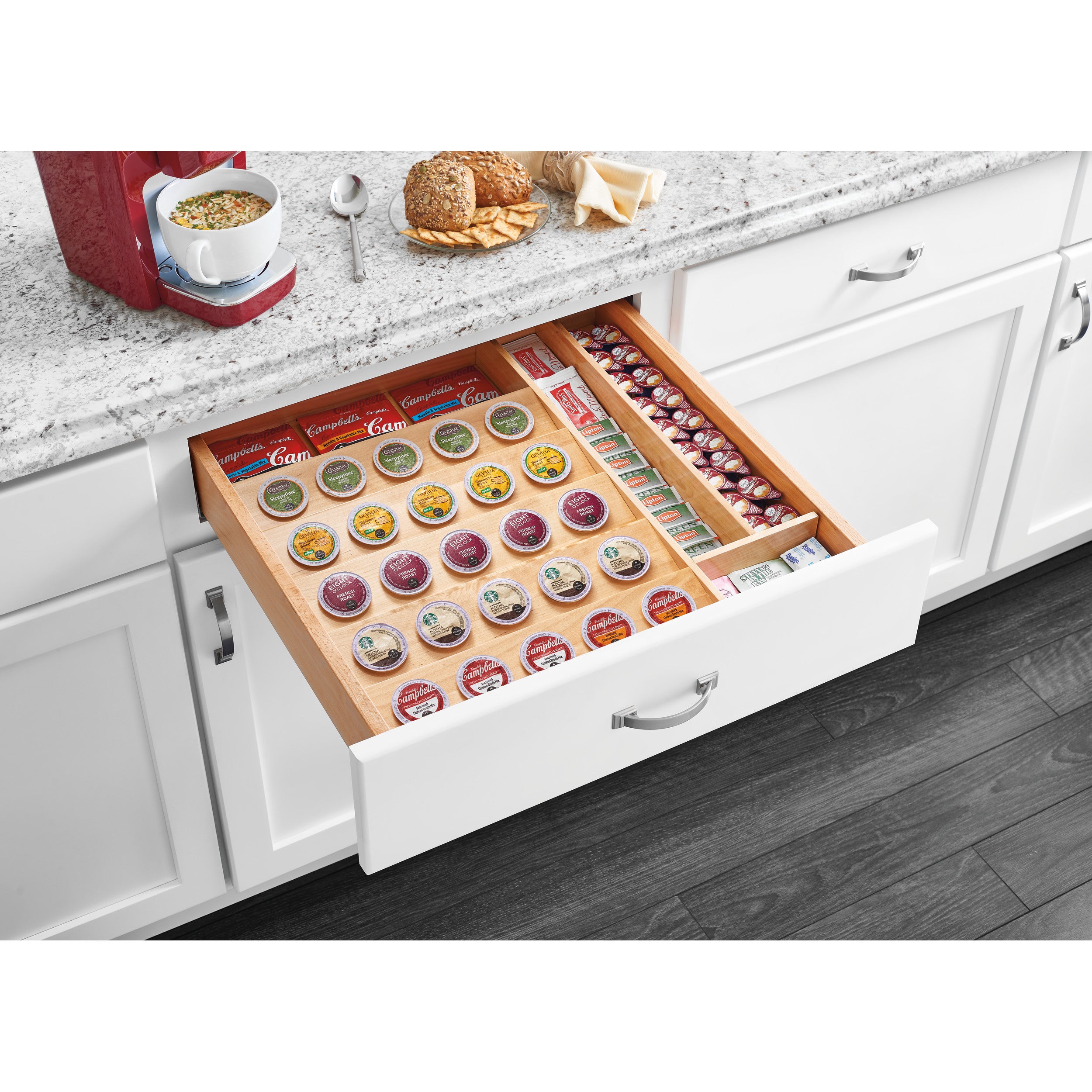 22 in K-Cup Custom Drawer Insert Natural  22 in (559 mm) W x 19.75 in (502 mm) D x 2.38 in (60 mm) H