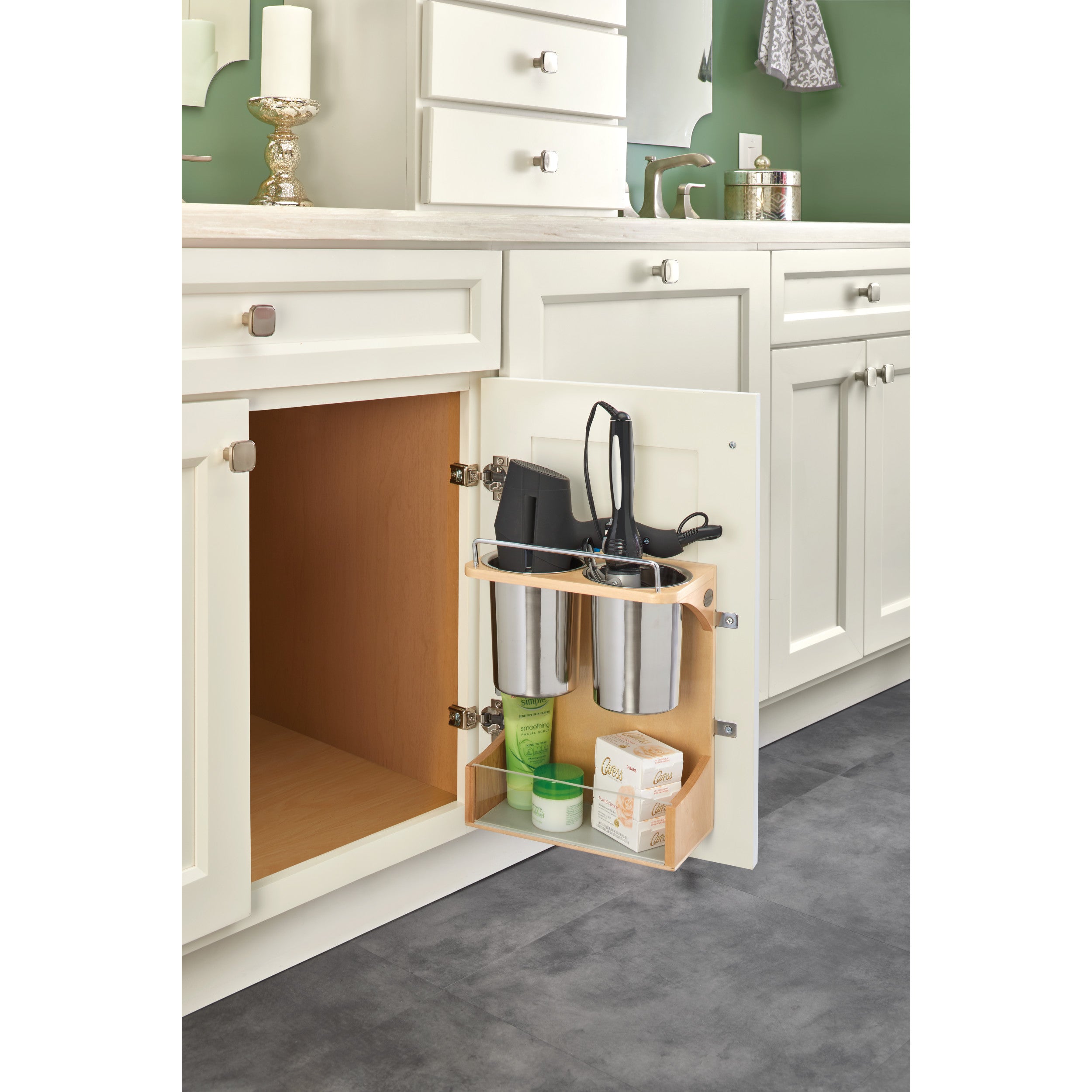 Vanity Door Storage Appliance Rack Natural  10.75 in (273 mm) W x 6 in (152 mm) D x 13.88 in (353 mm) H