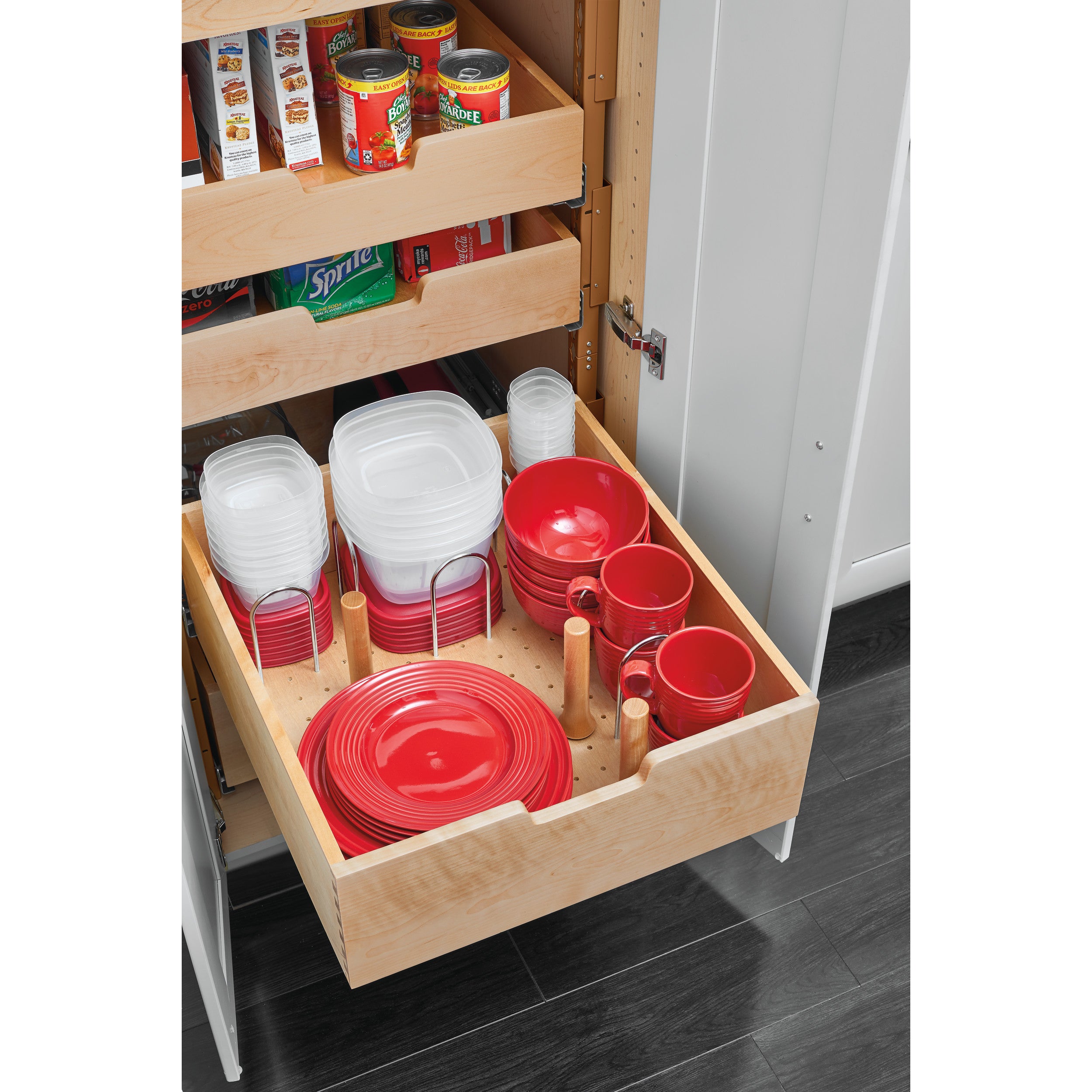 Base Cabinet Pull Out Wood Drawer Pilaster System