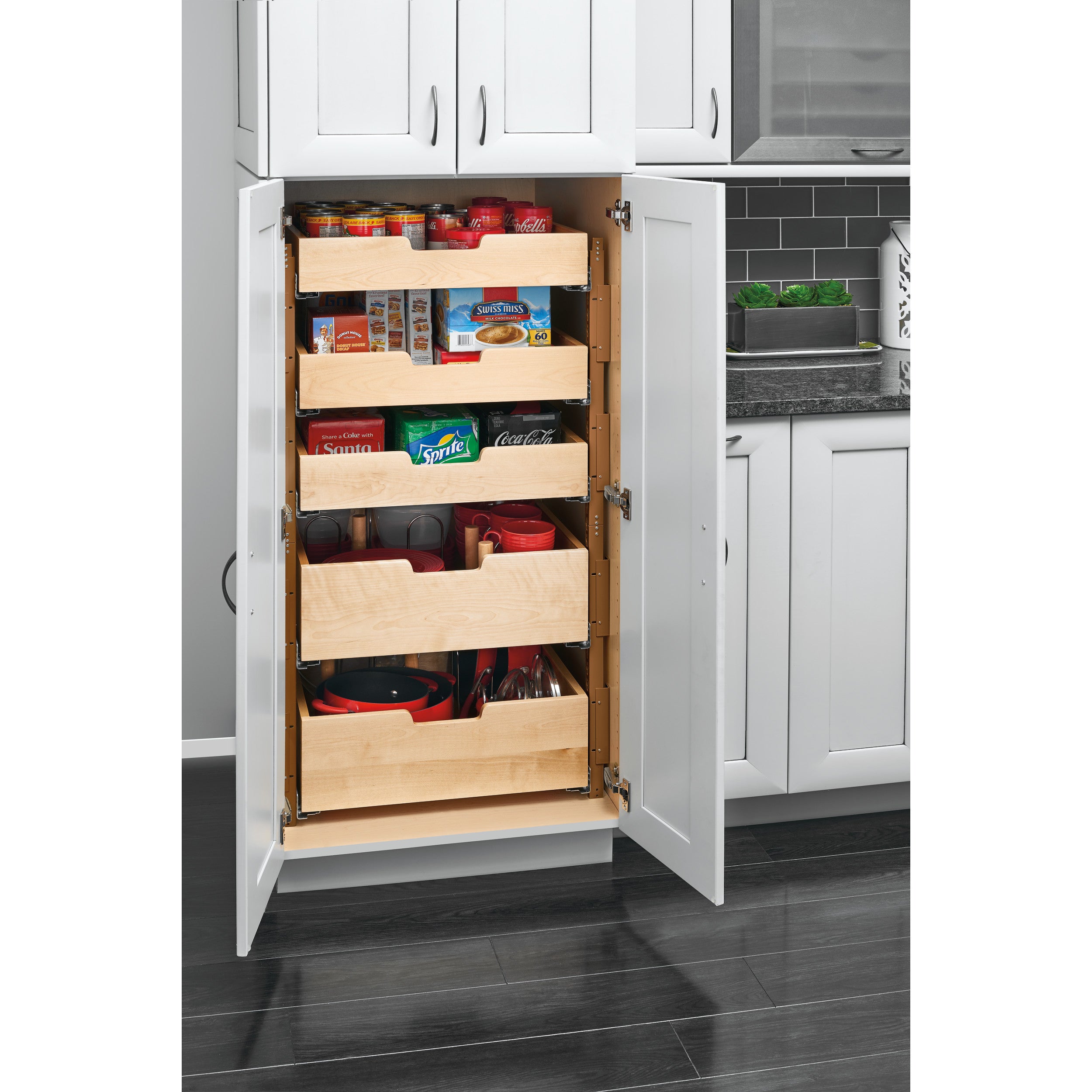 Base Cabinet Pull Out Wood Drawer Pilaster System