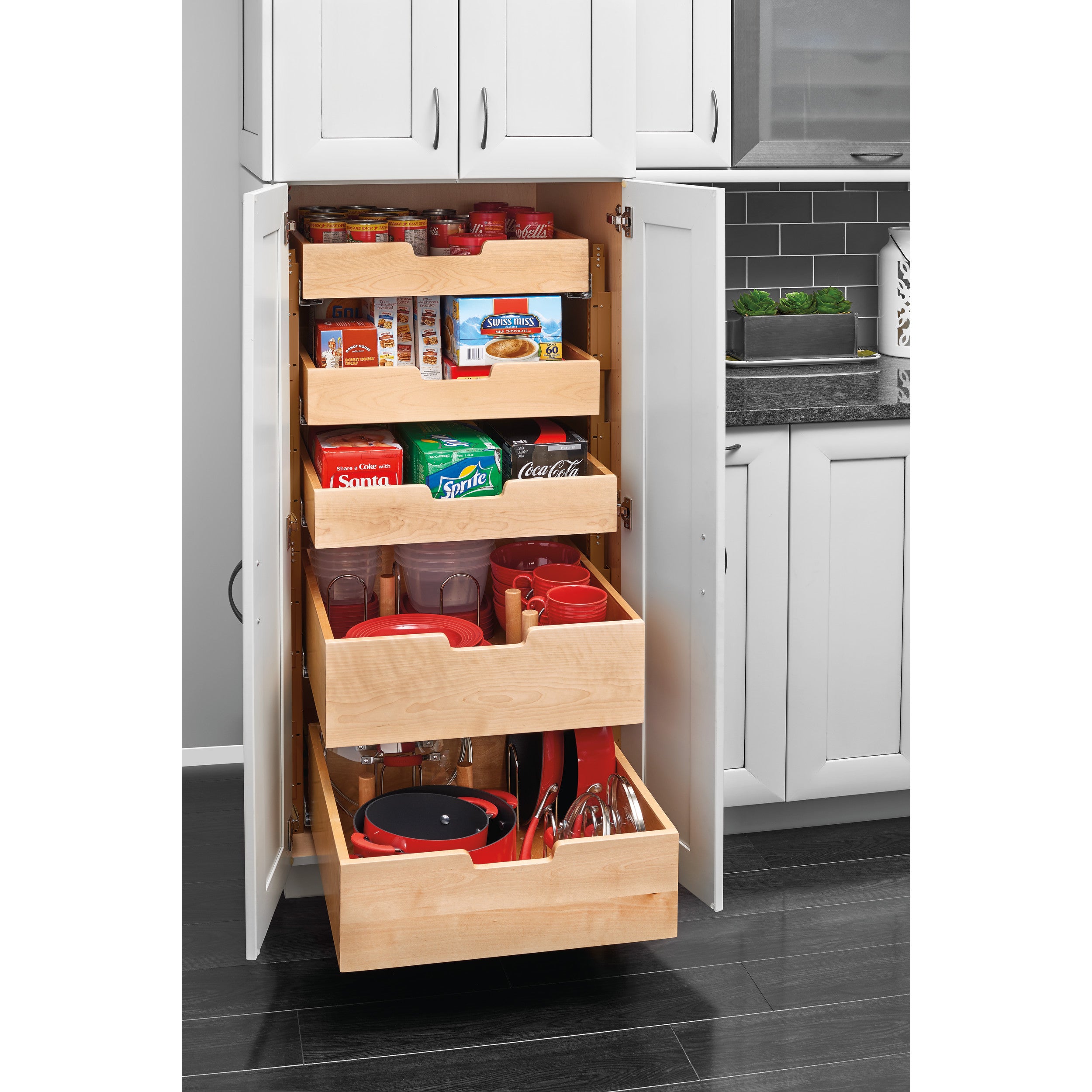 Base Cabinet Pull Out Wood Drawer Pilaster System