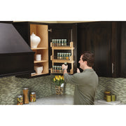 21 in Cabinet Door mount Wood 3-Shelf Spice Rack Natural  16.5 in (419 mm) W x 3.13 in (80 mm) D x 21.25 in (540 mm) H